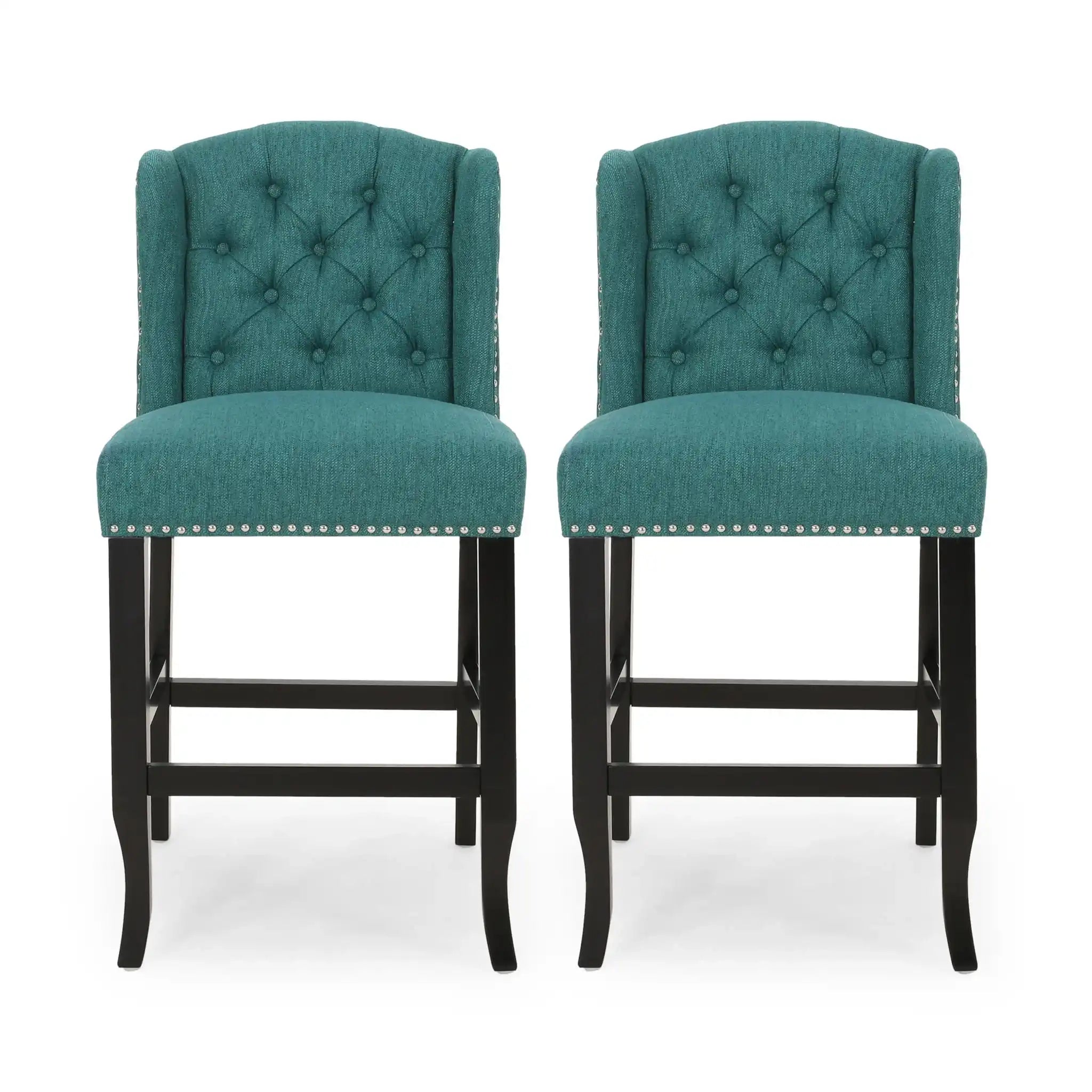 Vienna - Fabric Tufted Counter Stool With Nailhead Accents (Set of 2) - Best Buy Furniture