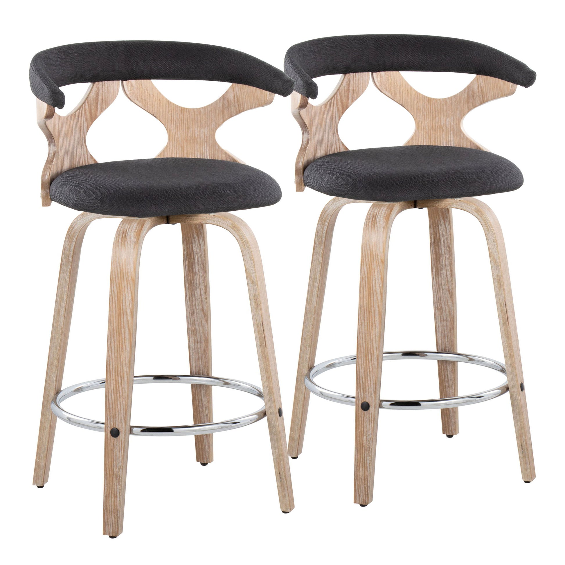 Gardenia - Mid Century Modern Fixed Height Counter Stool With Swivel (Set of 2) - Best Buy Furniture