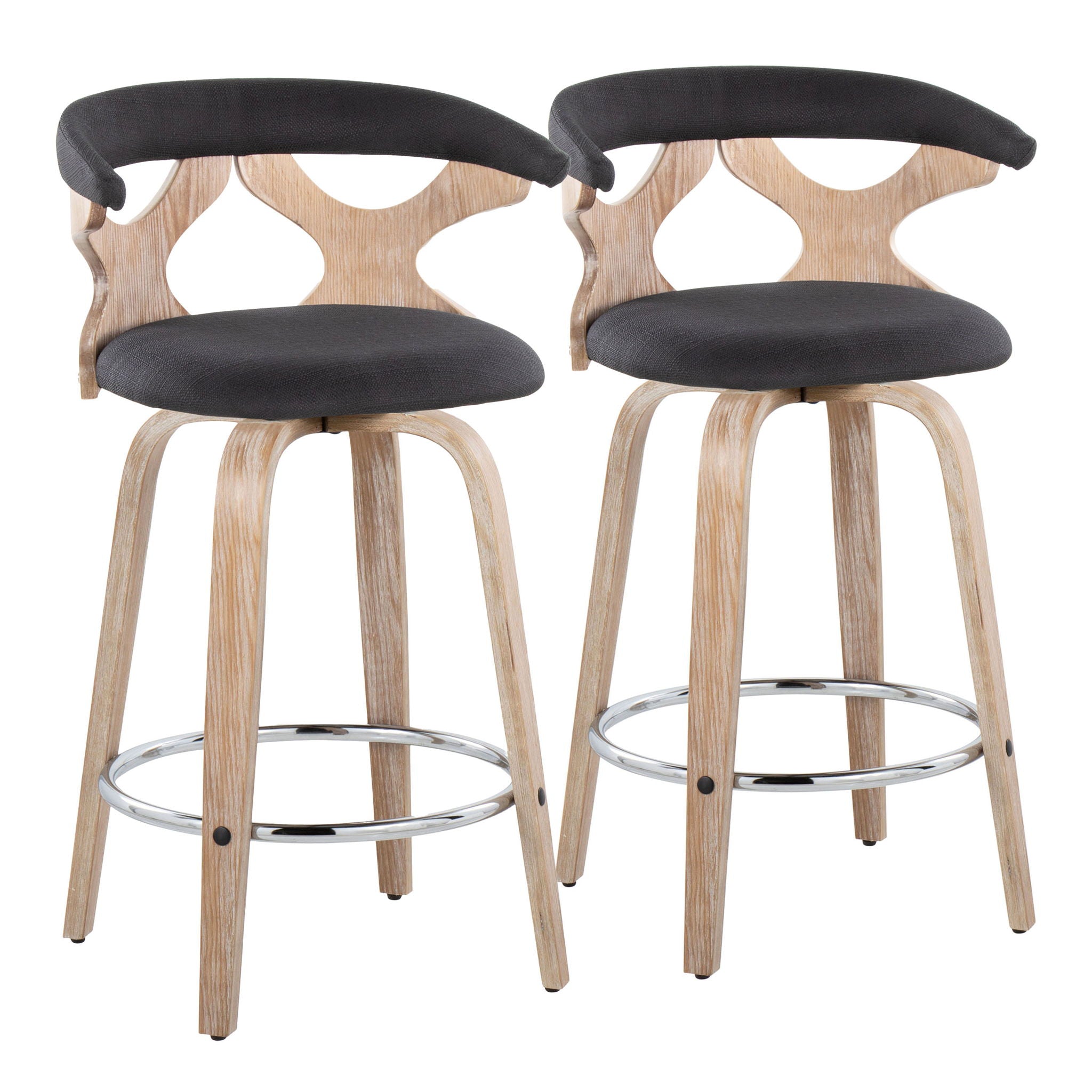 Gardenia - Mid Century Modern Fixed Height Counter Stool With Swivel (Set of 2) - Best Buy Furniture