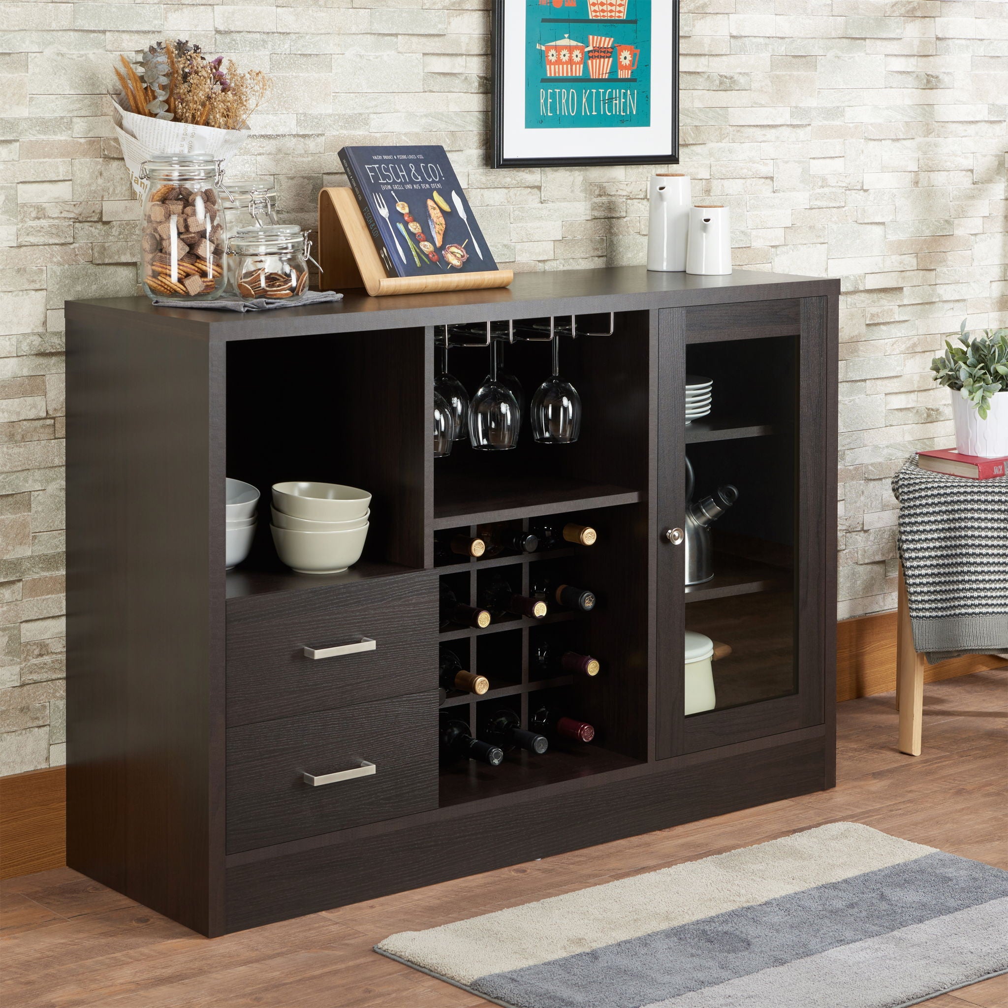 Hazen - Wine Cabinet III - Espresso - Best Buy Furniture