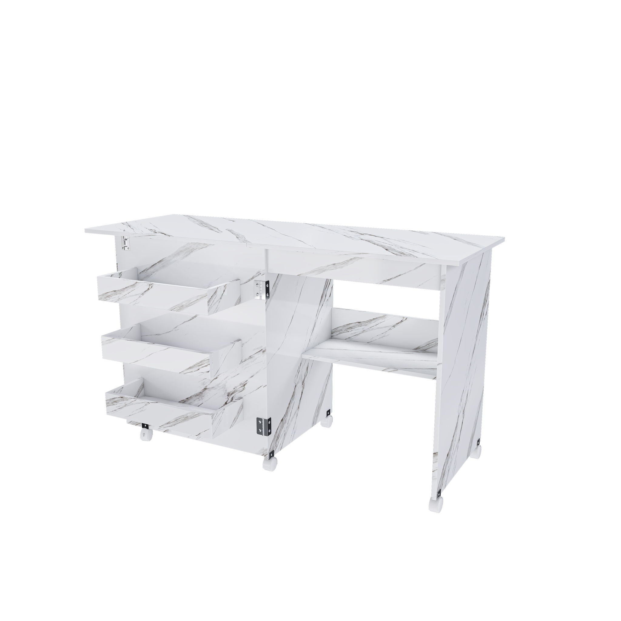 4 In 1 Folding Sewing Table With Lockable Wheels, Multi Functional Craft Station - White - Best Buy Furniture