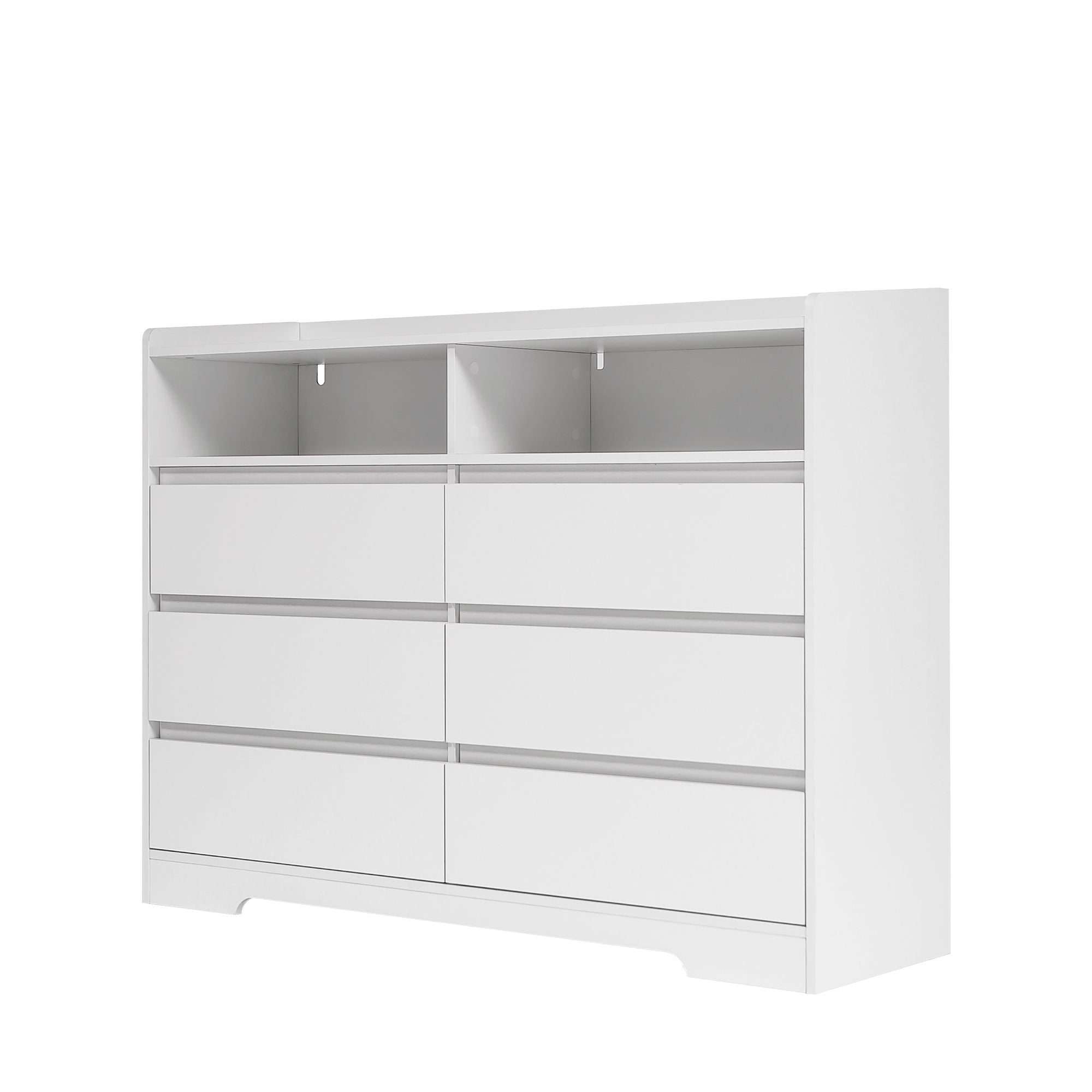 6 Drawer Dresser For Bedroom With LED Lights, Sturdy Frame - White - Best Buy Furniture