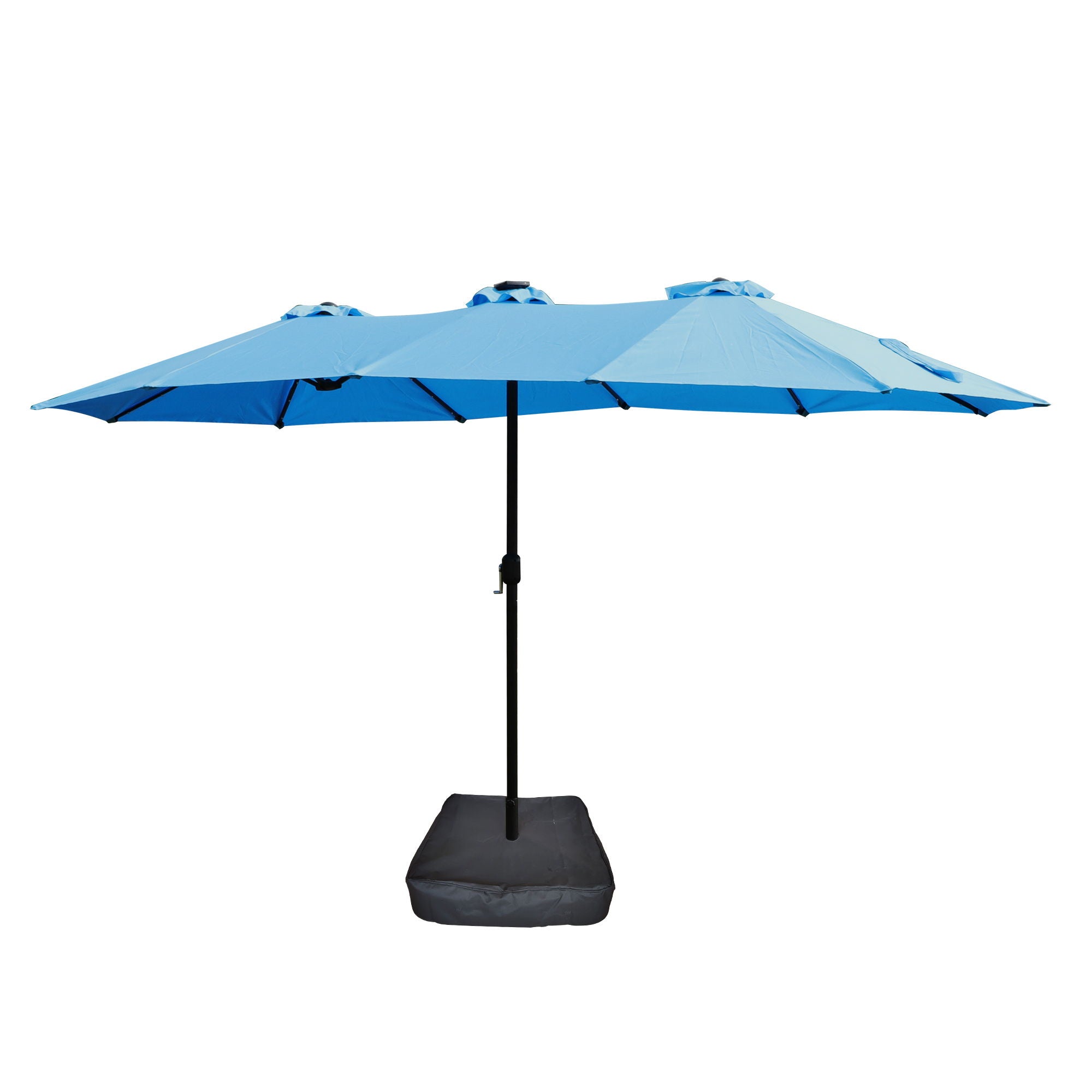 Double- Sided Outdoor Market Umbrella With Lights And Base - Best Buy Furniture