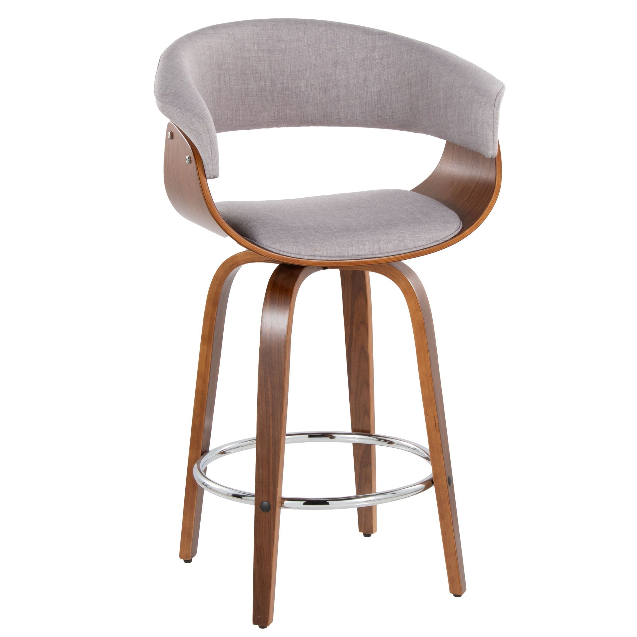 Vintage Mod - Mid Century Modern Fixed Height Counter Stool With Swivel With Round Footrest (Set of 2) - Best Buy Furniture