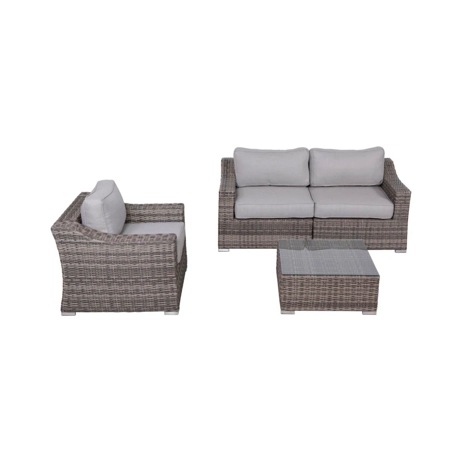 Outdoor Wicker Conversation Set With Cushions, All Weather - Best Buy Furniture