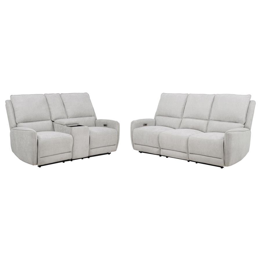 Sylmar - Chenille Power Reclining Sofa Set - Best Buy Furniture