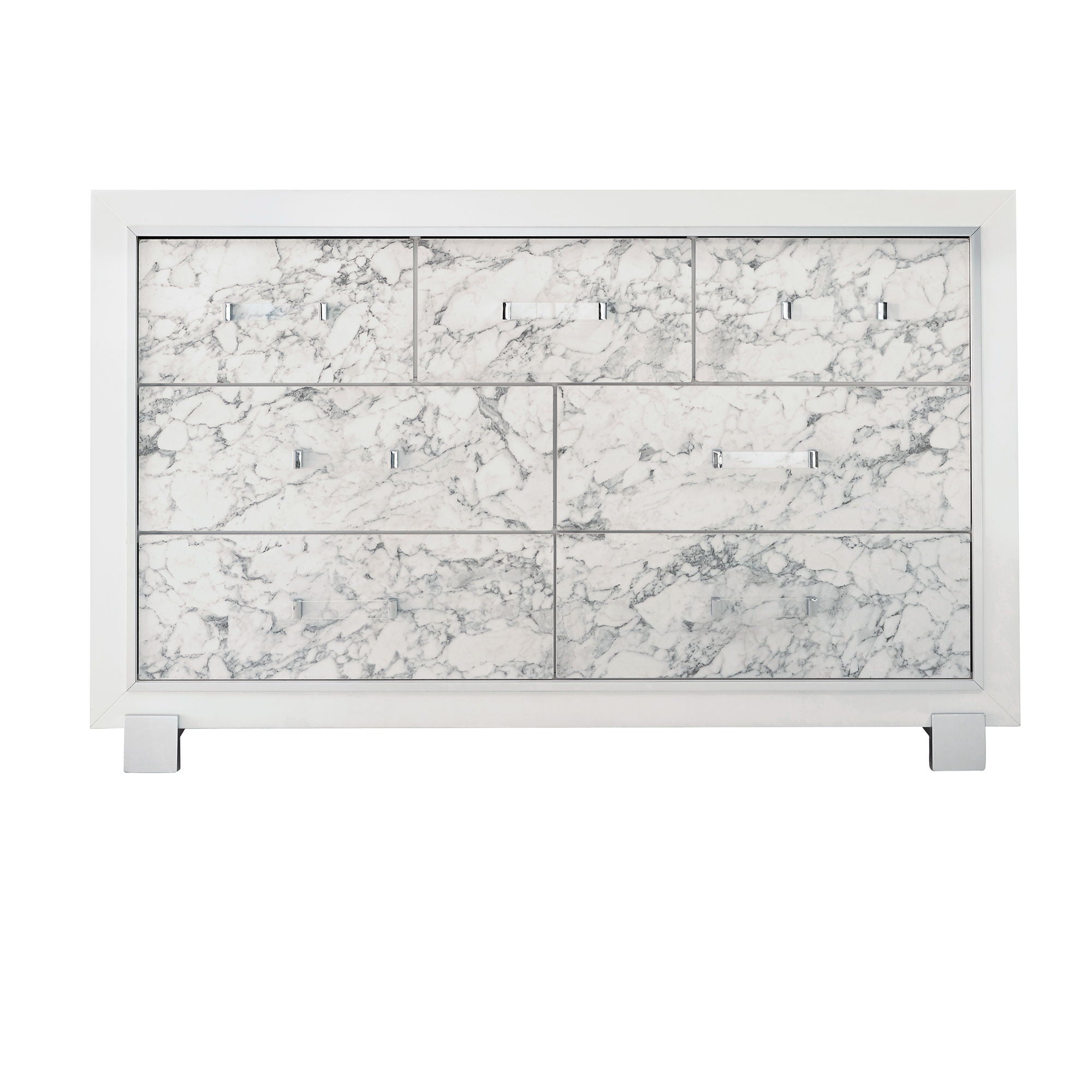 Skye - Marble Dresser - White - Best Buy Furniture