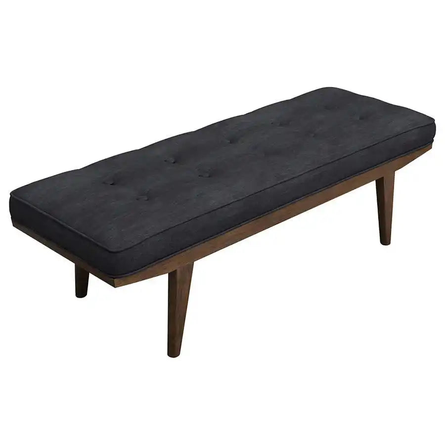 Wilson - Fabric Upholstered Tufted Accent Bench - Gray - Best Buy Furniture