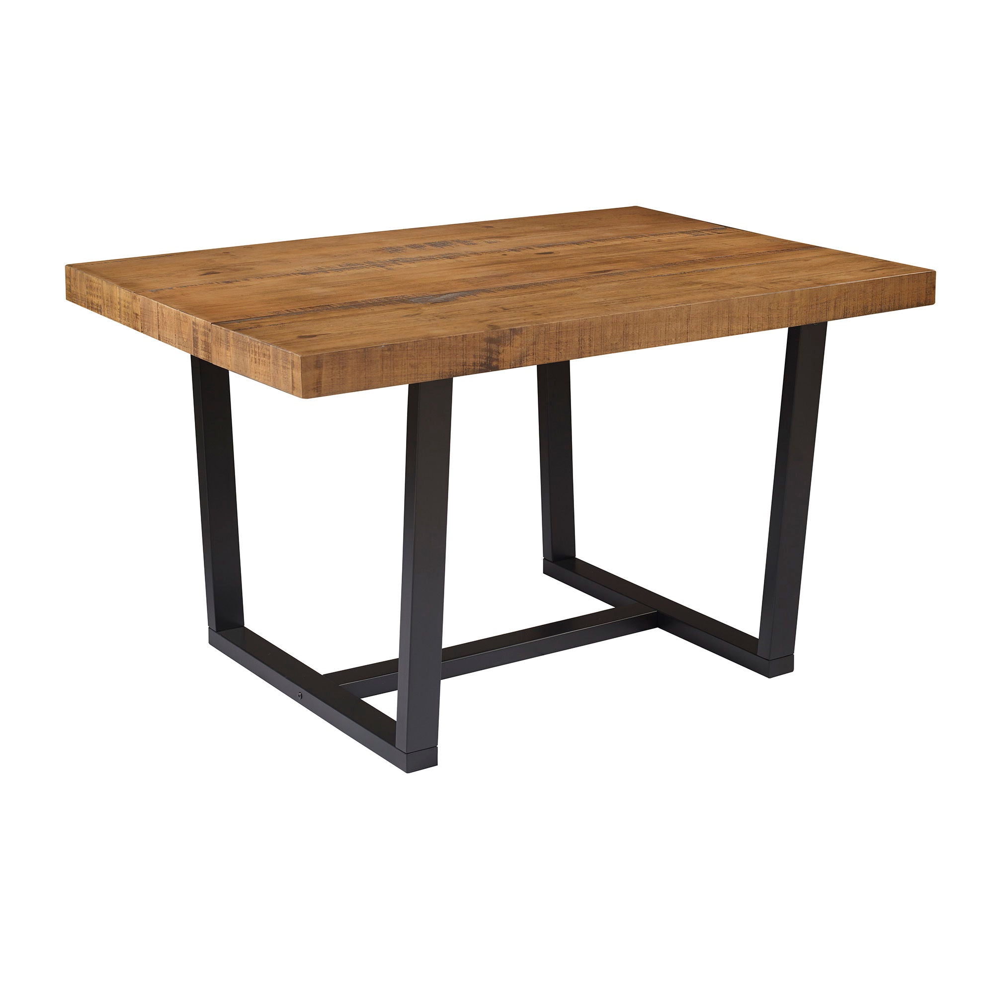 Rustic Metal And Solid Distressed Dining Table - Best Buy Furniture