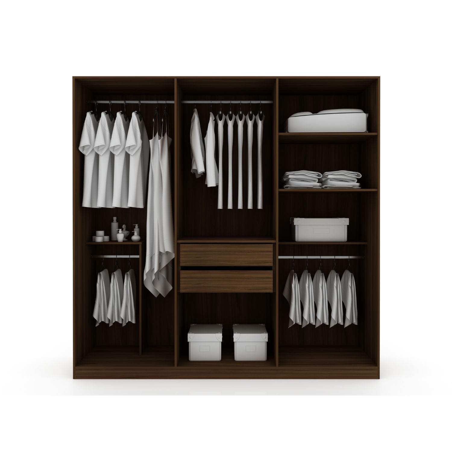 Gramercy - Free Standing Wardrobe Closet With Drawers And Shelves