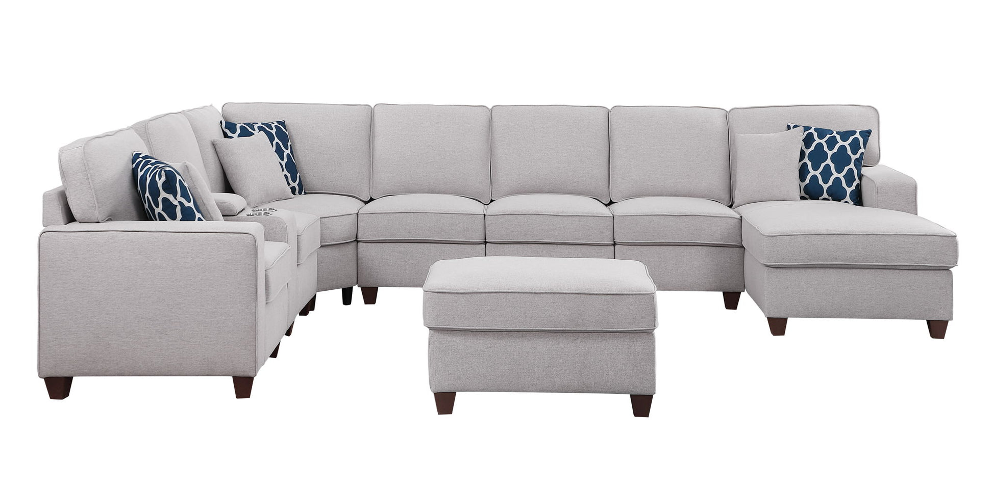 Eric - 9 Piece Upholstered Sectional With Ottoman - Best Buy Furniture