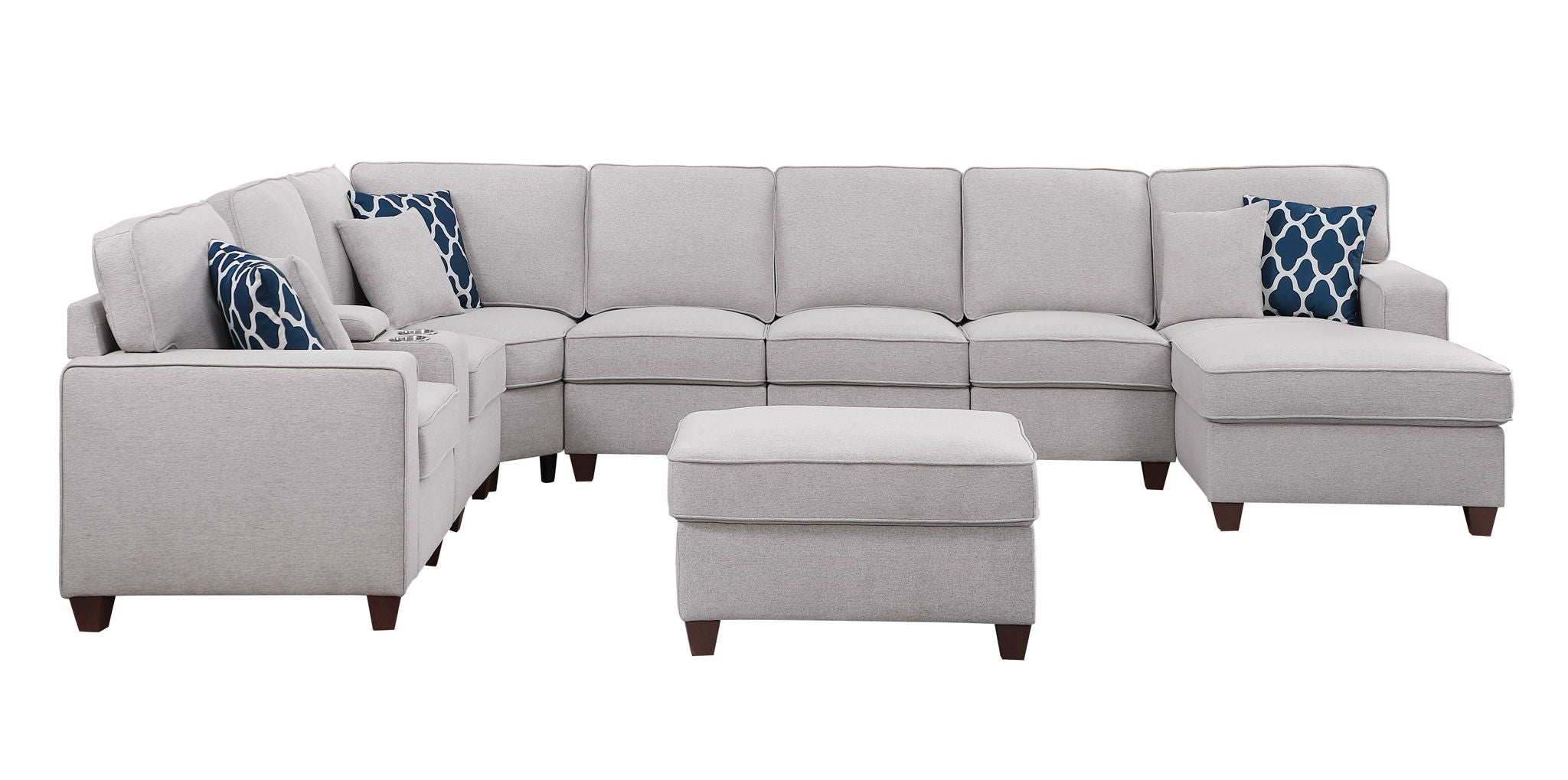Eric - 9 Piece Upholstered Sectional With Ottoman - Best Buy Furniture