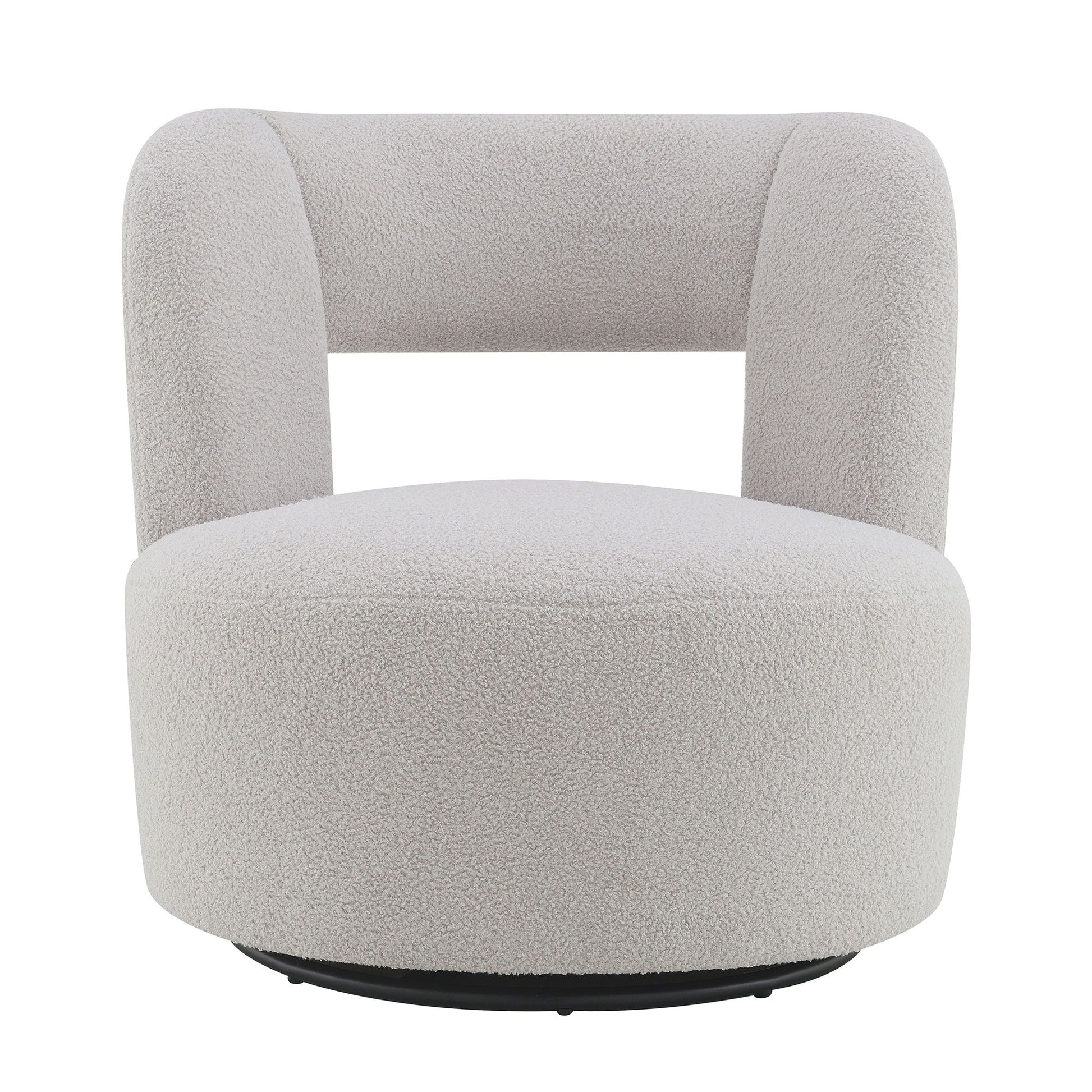 Swivel Comfy Round Barrel Chair With Soft Teddy Fabric For Living Room - Best Buy Furniture