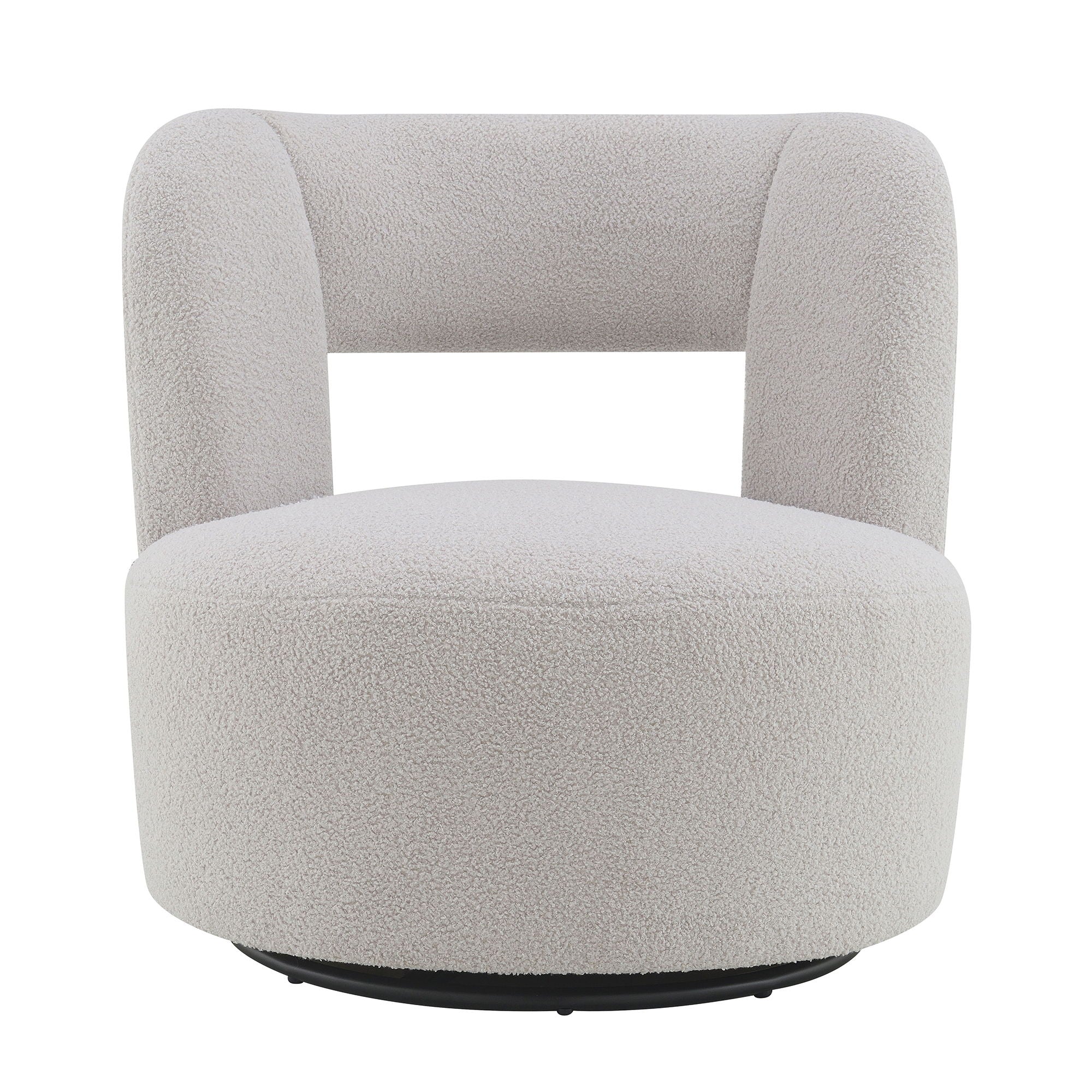 Swivel Comfy Round Barrel Chair With Soft Teddy Fabric For Living Room - Best Buy Furniture