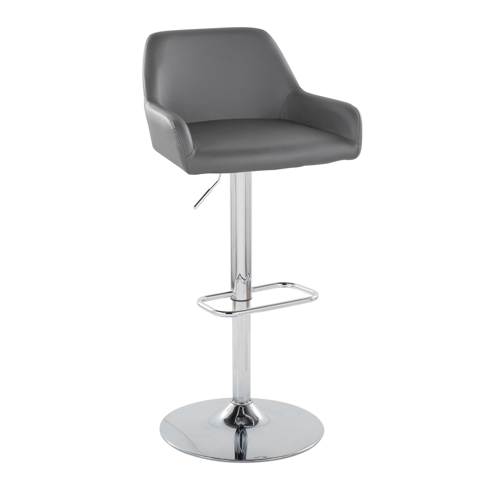 Daniella - Contemporary Adjustable Barstool With Swivel With Rounded Rectangle Footrest (Set of 2) - Best Buy Furniture