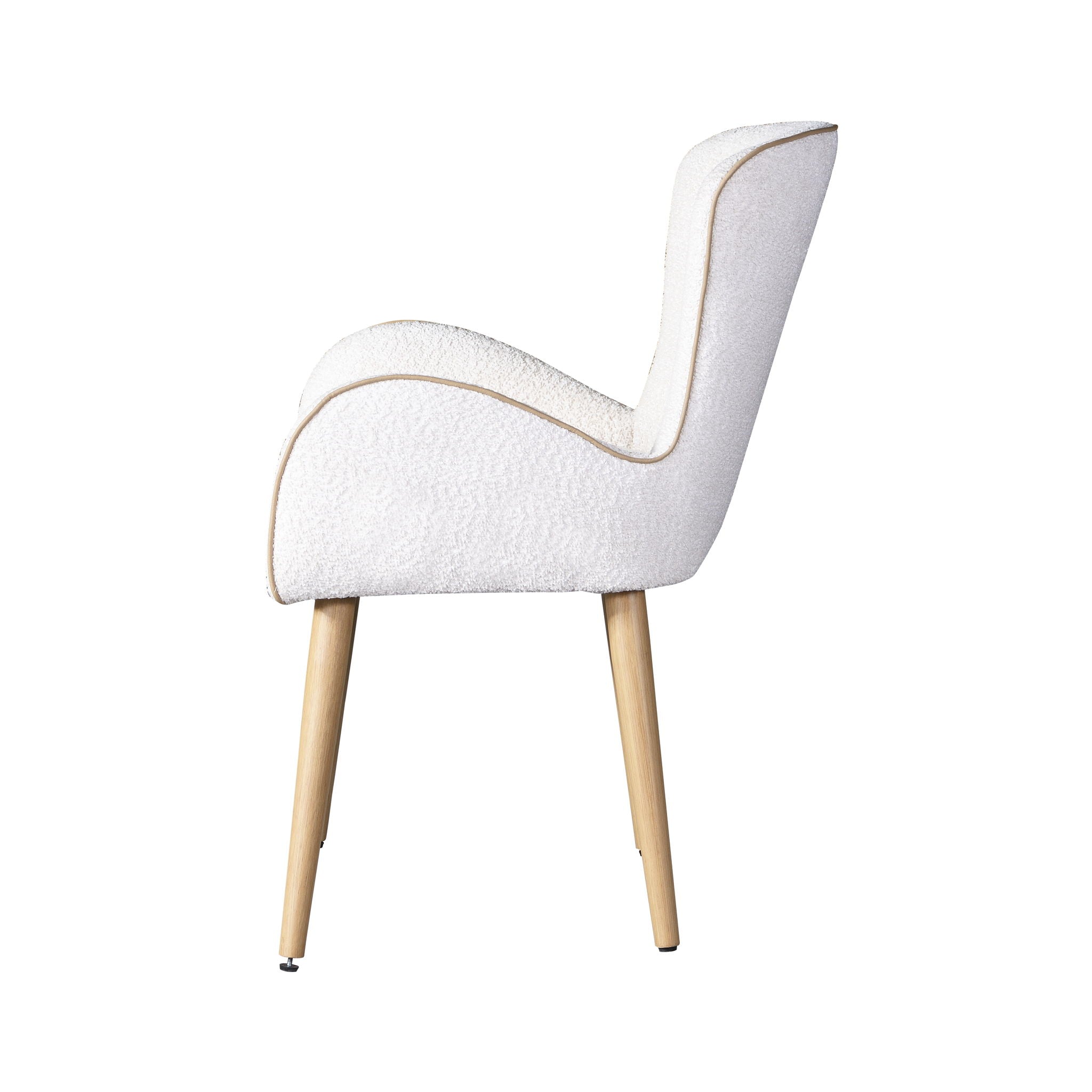 Qwin - Boucle Side Chair (Set of 2) - Beige - Best Buy Furniture