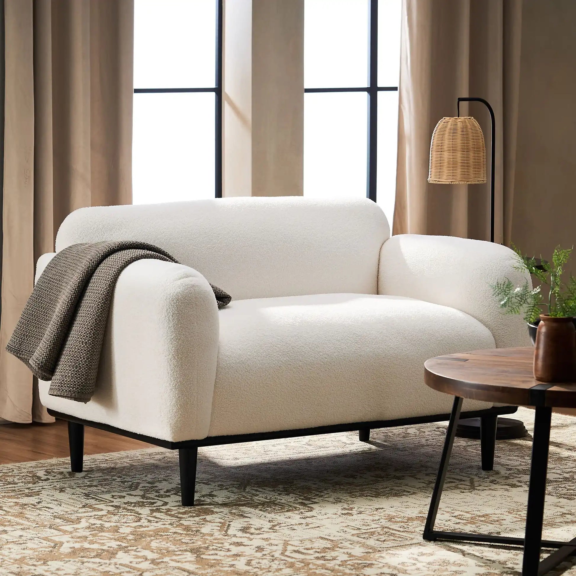 Sway - Upholstered Loveseat With Wood Legs And Round Arms - Best Buy Furniture