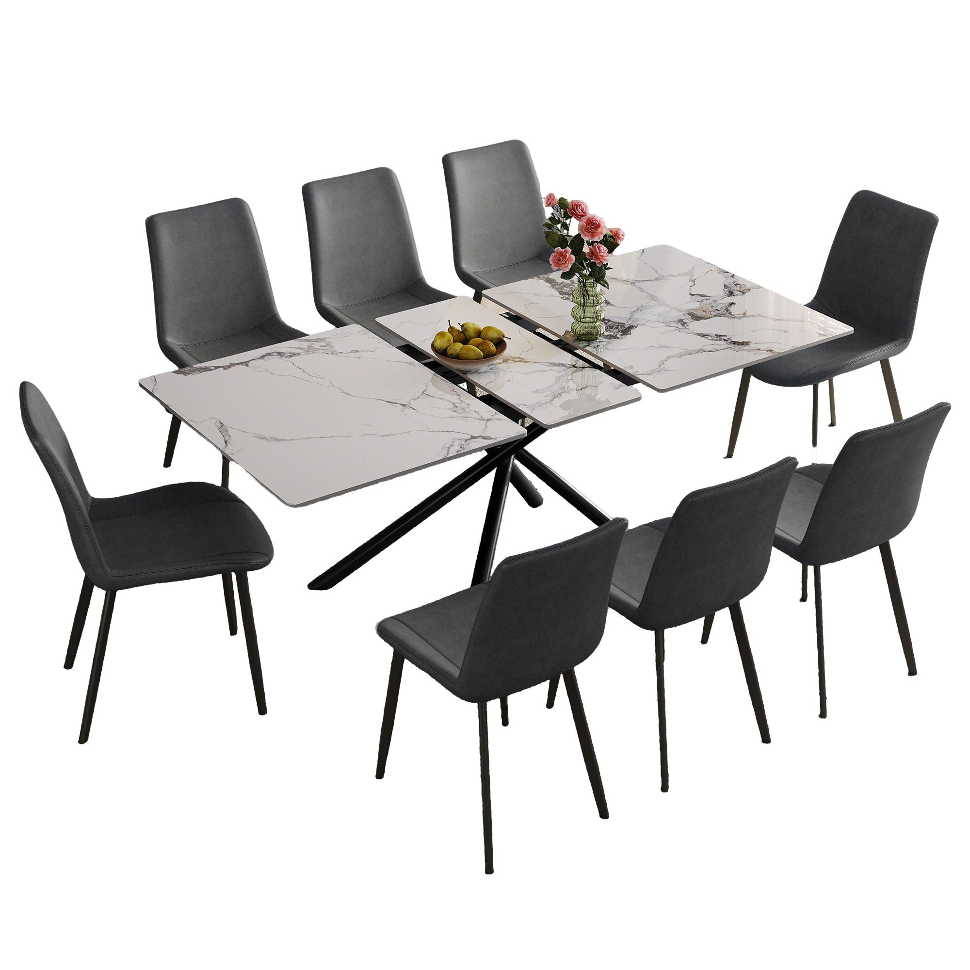 Modern Expandable Dining Table With Retractable Leaf With Chairs - Best Buy Furniture