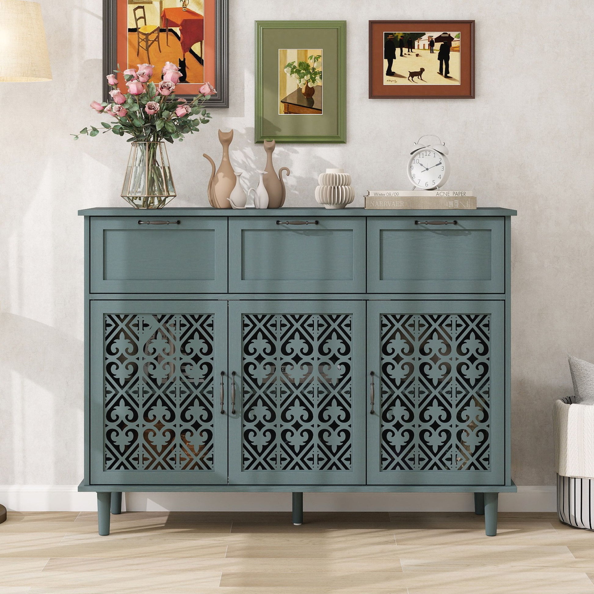 3 Door 3 Drawer Elegant Cabinet - Best Buy Furniture