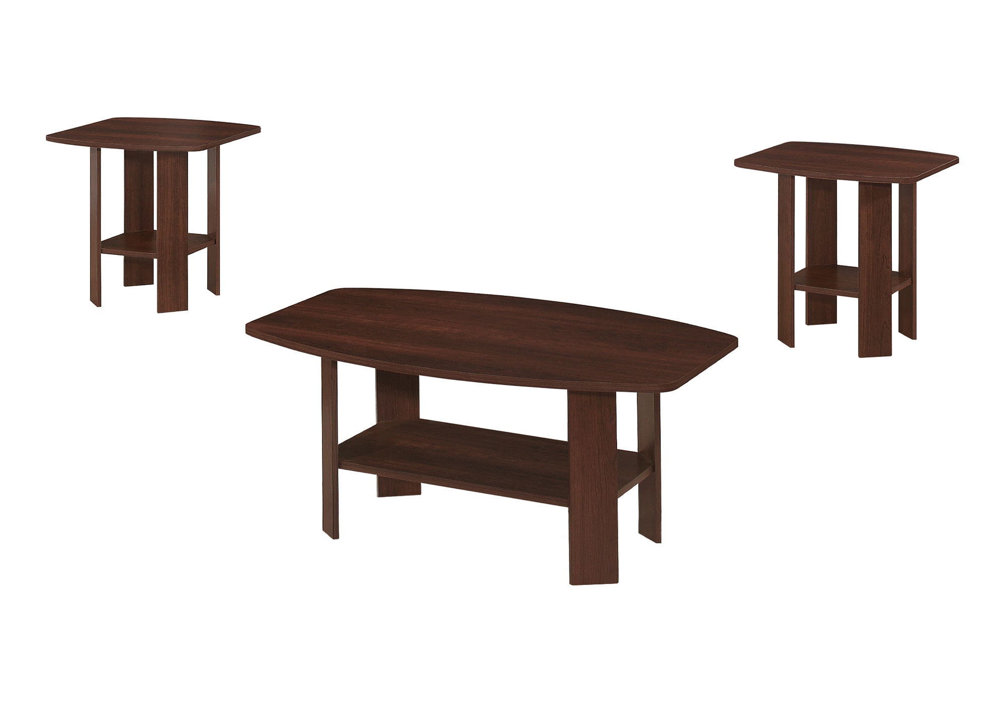 Table Set: Coffee, End, Side, Accent, Living Room, Transitional (Set of 3) - Cherry - Best Buy Furniture