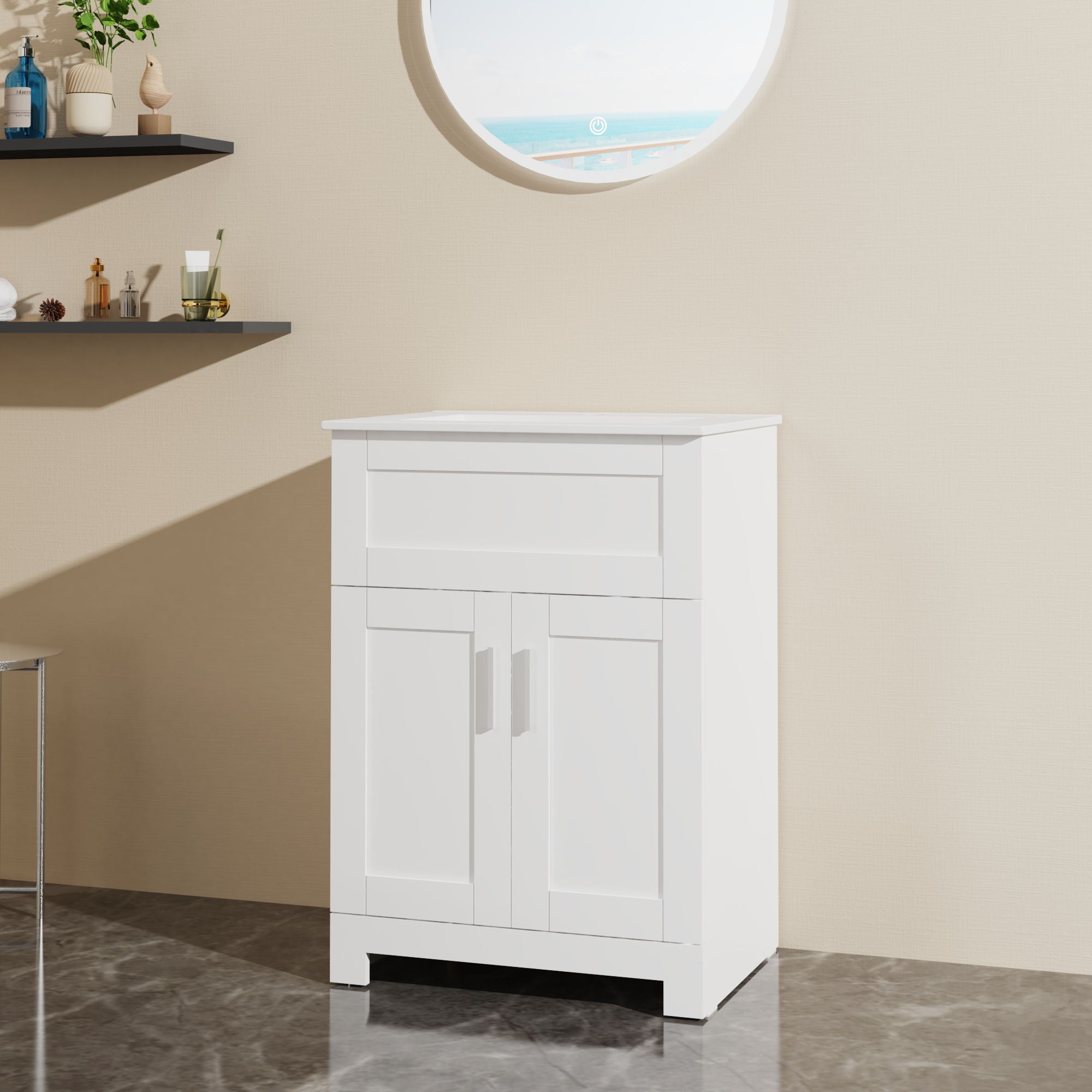 Sink Bathroom Vanity Laundry Cabinet Combo - White - Best Buy Furniture