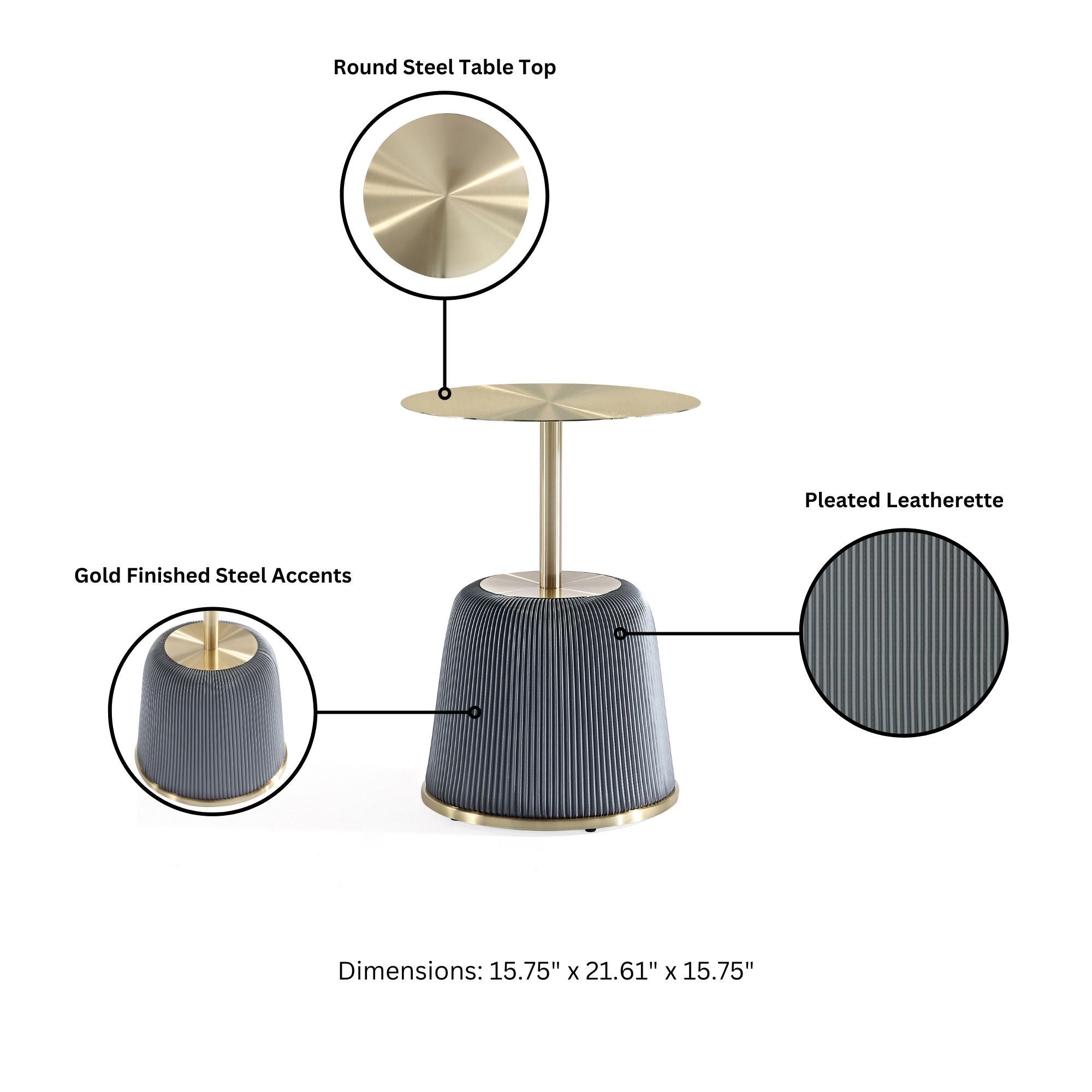Anderson - Upholstered End Table With Round Top