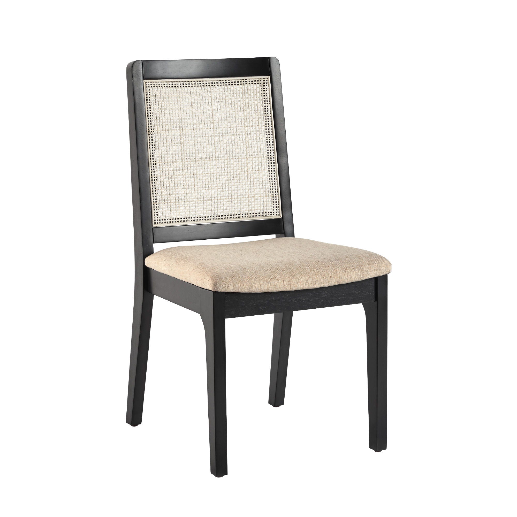 Modern Solid Wood Dining Chair With Rattan Inset Back (Set of 2) - Best Buy Furniture