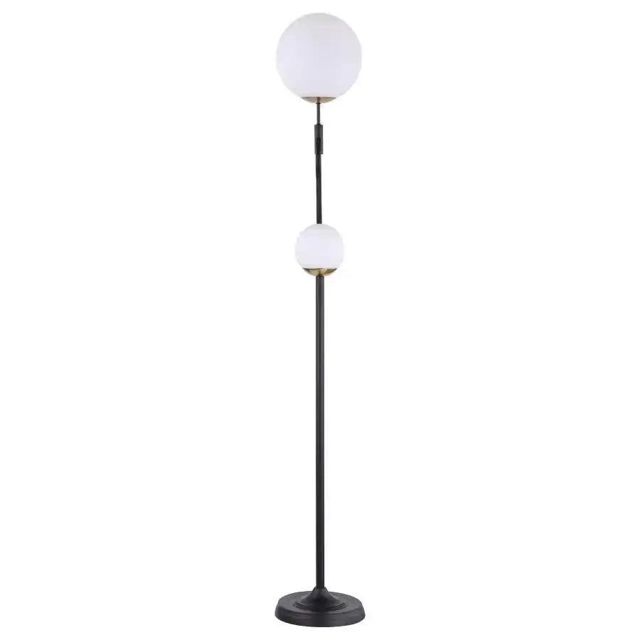 Dacki - Dual Spherical Bulb Metal Floor Lamp - Black - Best Buy Furniture