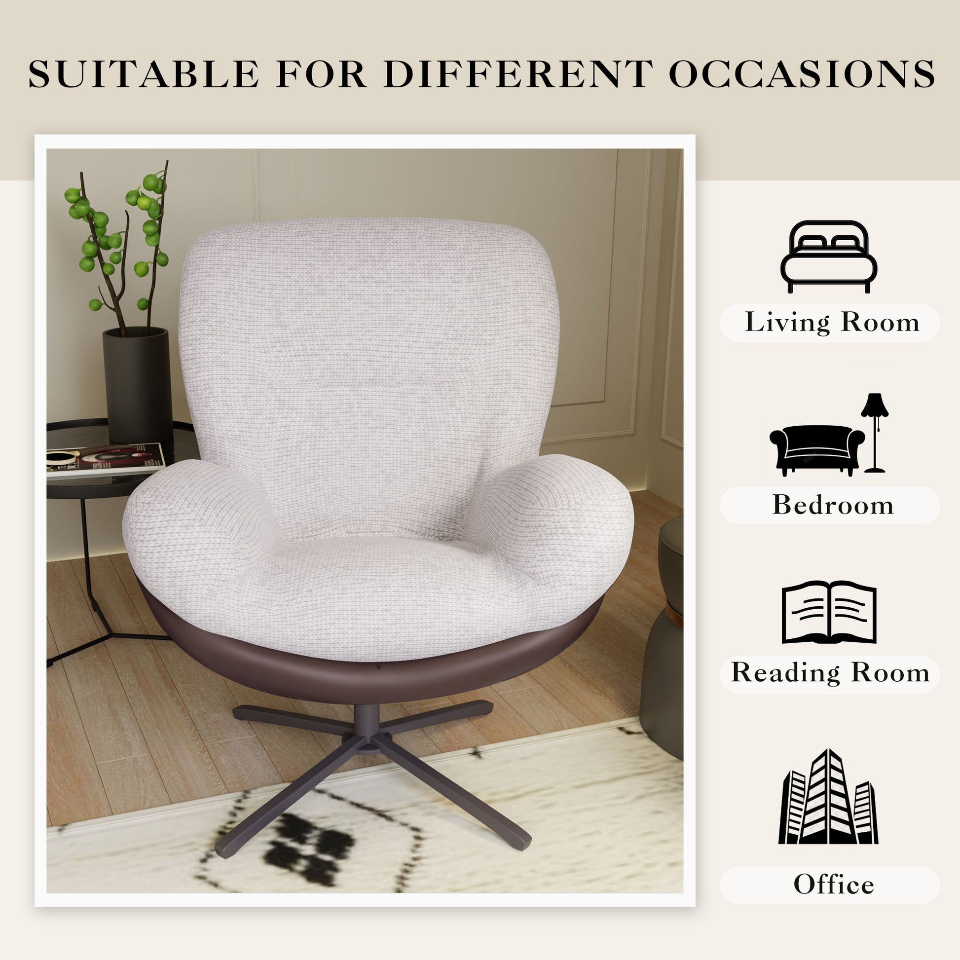 360° Swivel Office Chair, No Wheels - Best Buy Furniture