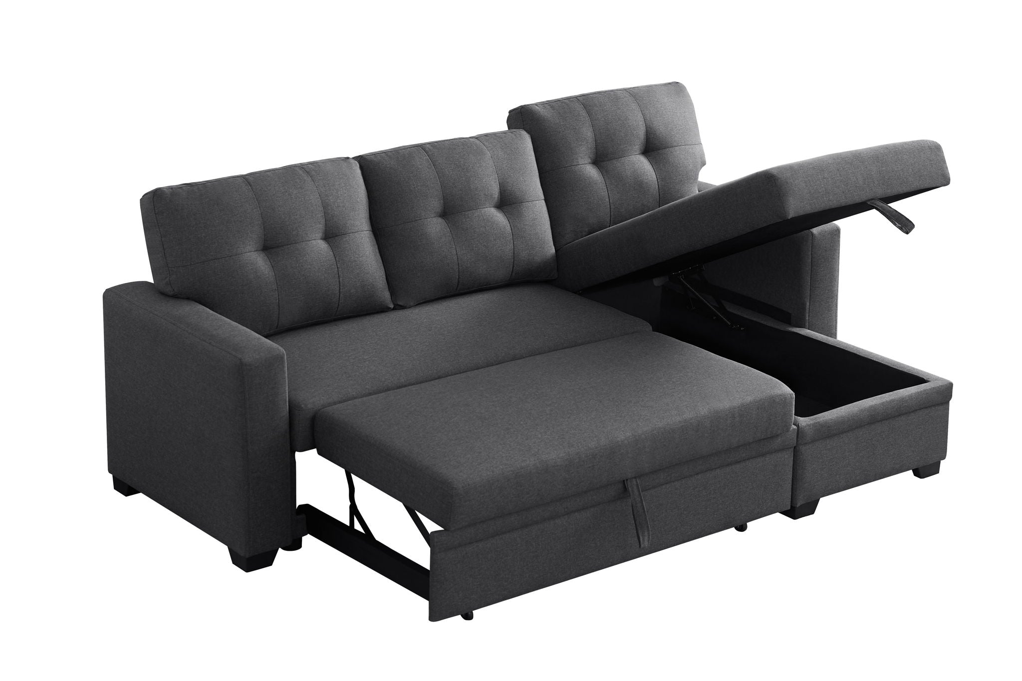 Upholstered Pull Out Sectional Sofa With Chaise - Best Buy Furniture