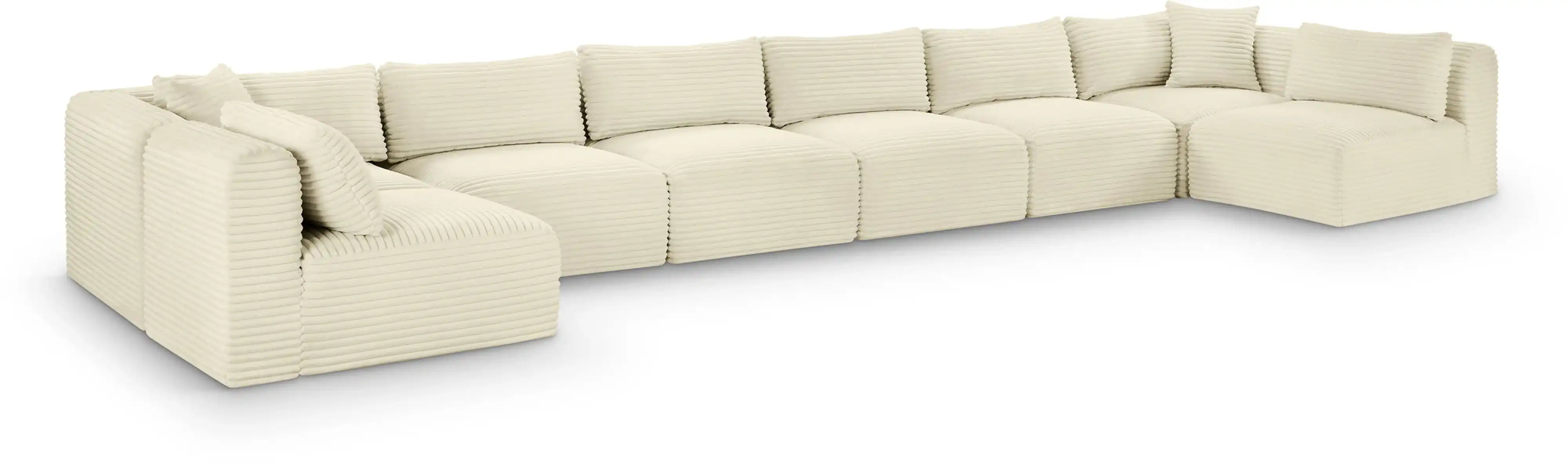Shaggy - 8 Piece Modular U-Shaped Armless Sectional - Best Buy Furniture