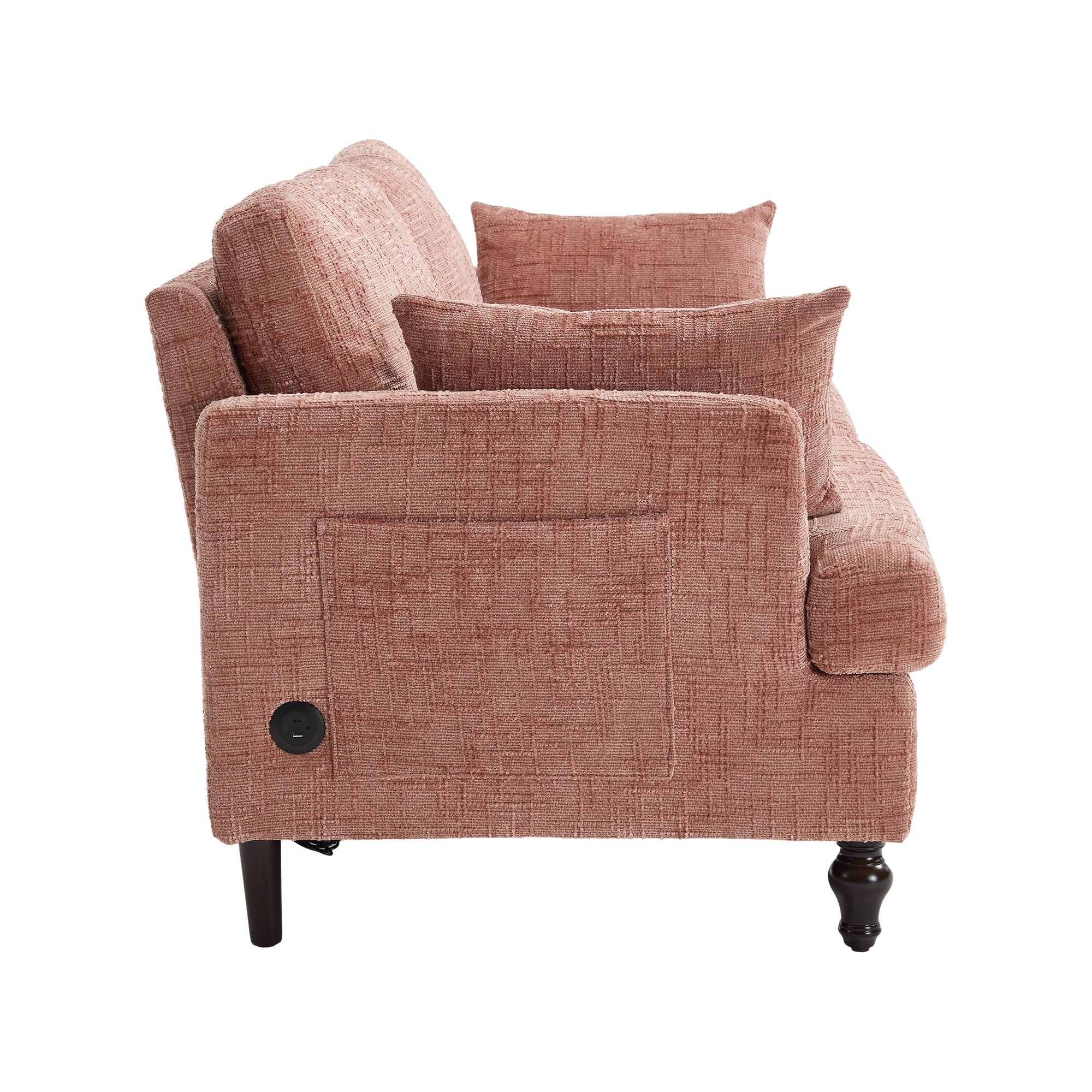 Chenille 2 Seater Sofa With LED Light, USB Charging Port, And Storage Bag - Best Buy Furniture