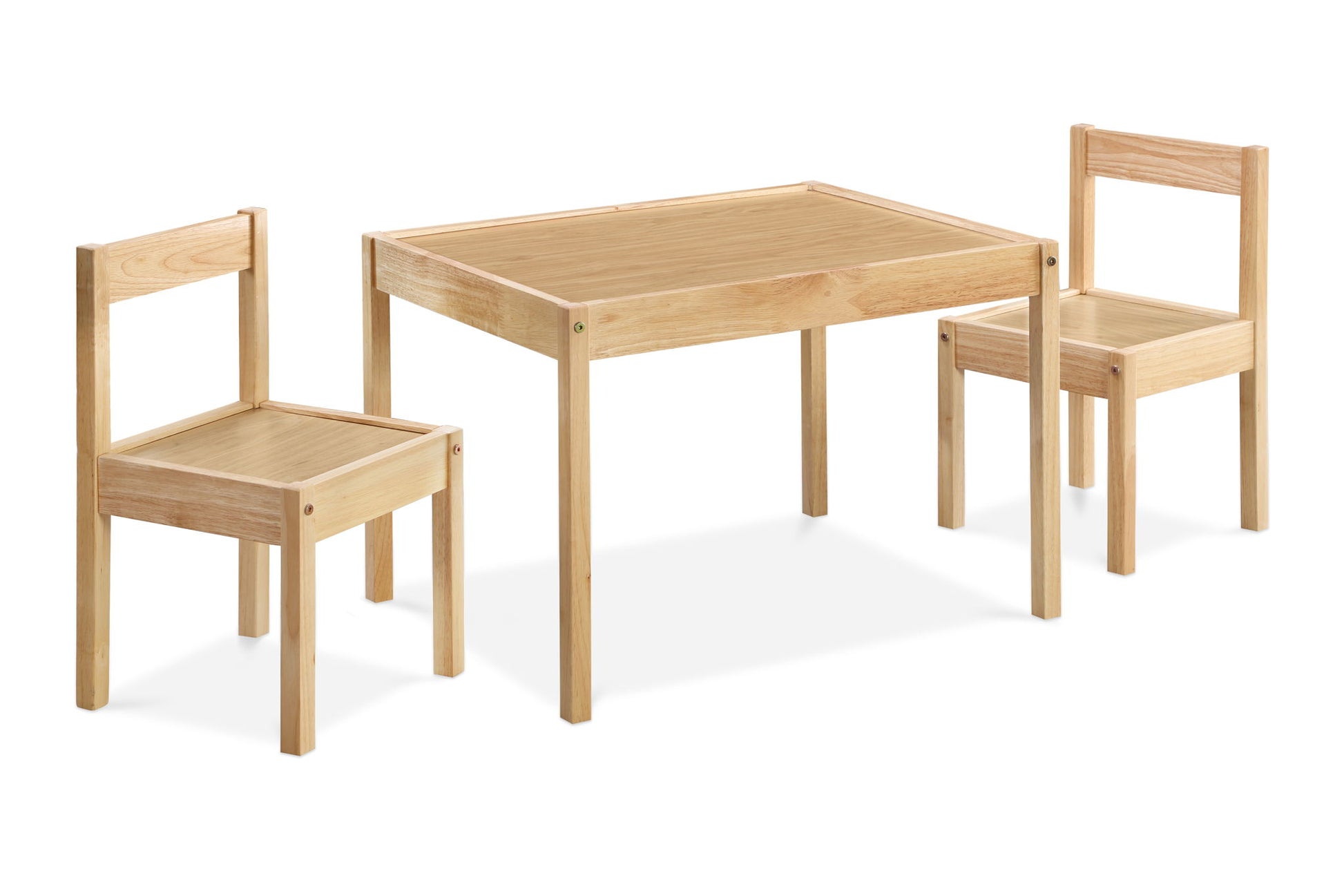 Della - 3 Piece Solid Wood Kids Table & Two Chair Set - Natural - Best Buy Furniture