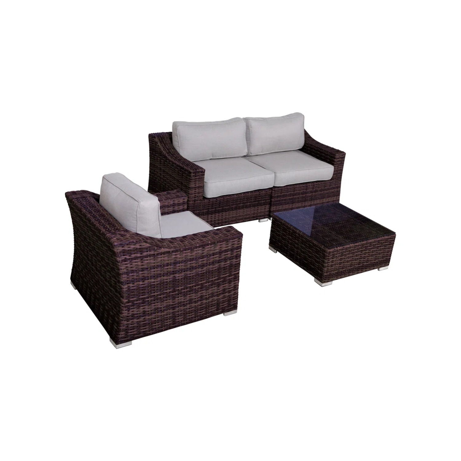 Outdoor Wicker Conversation Set With Cushions, All Weather - Best Buy Furniture