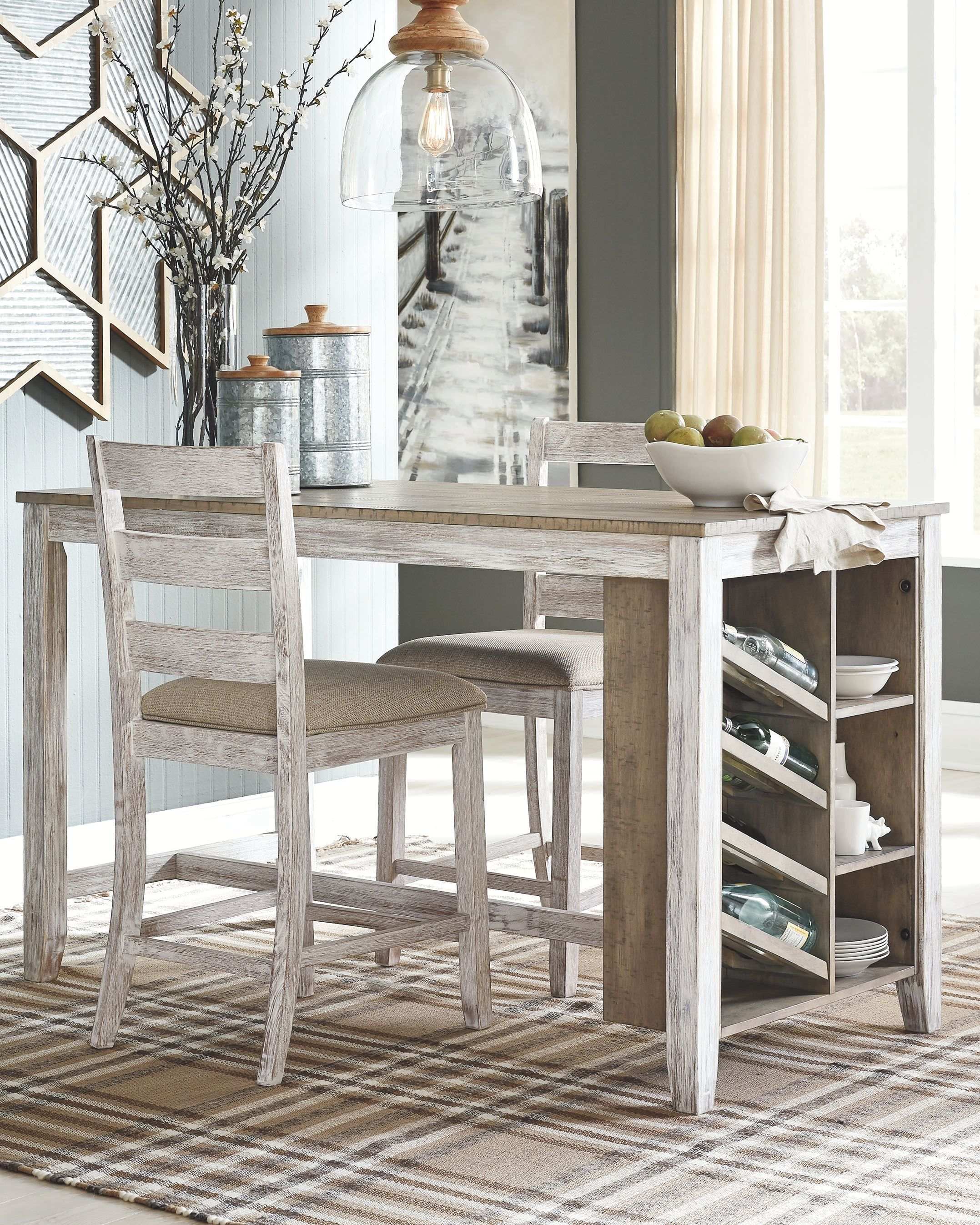 Skempton - Rectangular Counter Table With Storage Set - Best Buy Furniture