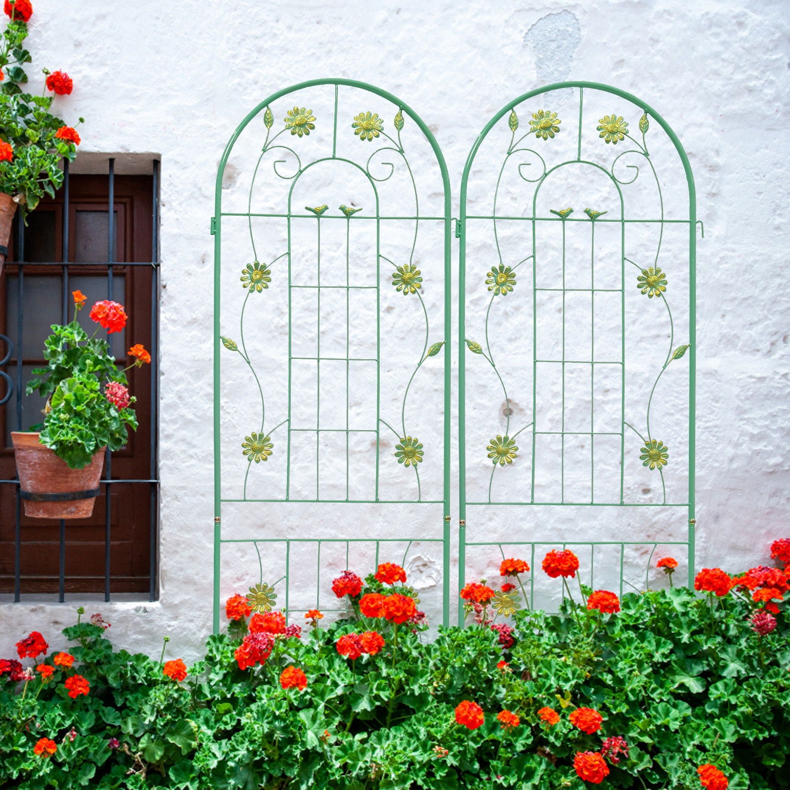 Metal Garden Trellis Rustproof Trellis For Climbing Plant Outdoor Flower Support - Best Buy Furniture