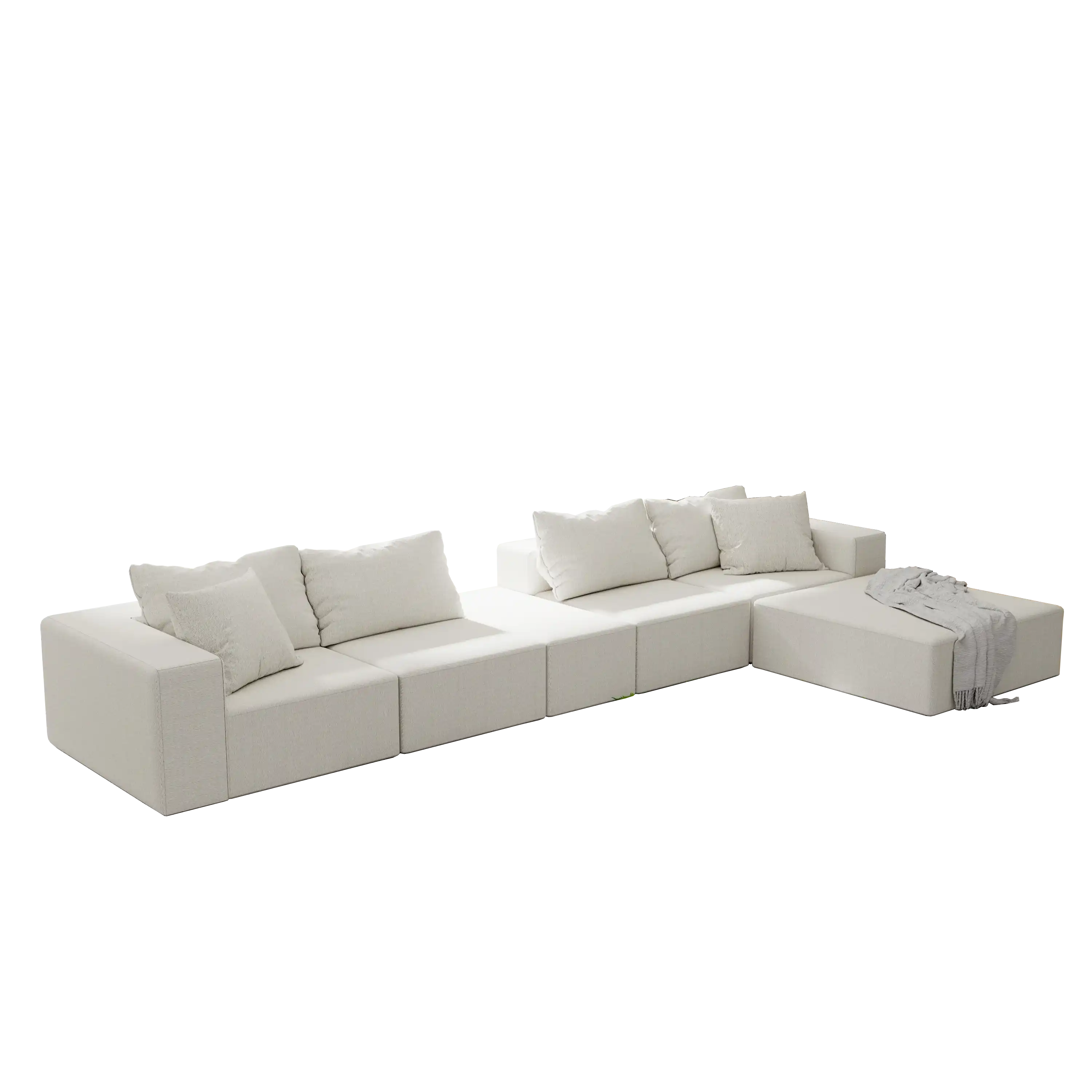 Modern Upholstered Modular Sectional Sofa Set, 132" L, 6 Pillows - Best Buy Furniture