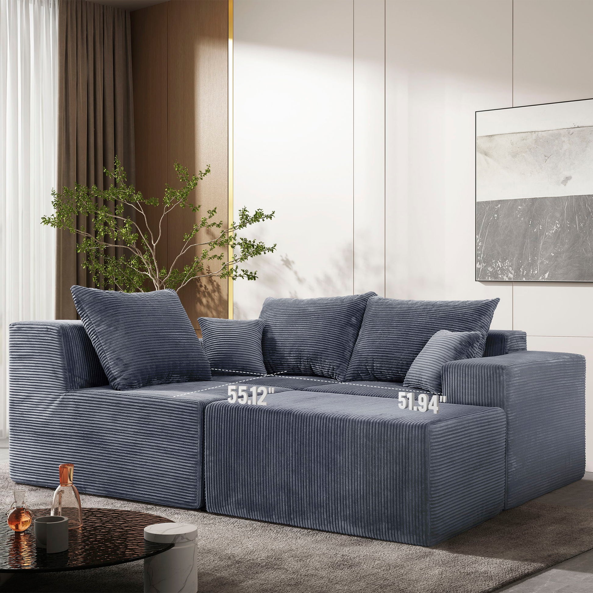 Modular Sectional Sofa, Convertible Couch With Chaise Corduroy - Best Buy Furniture