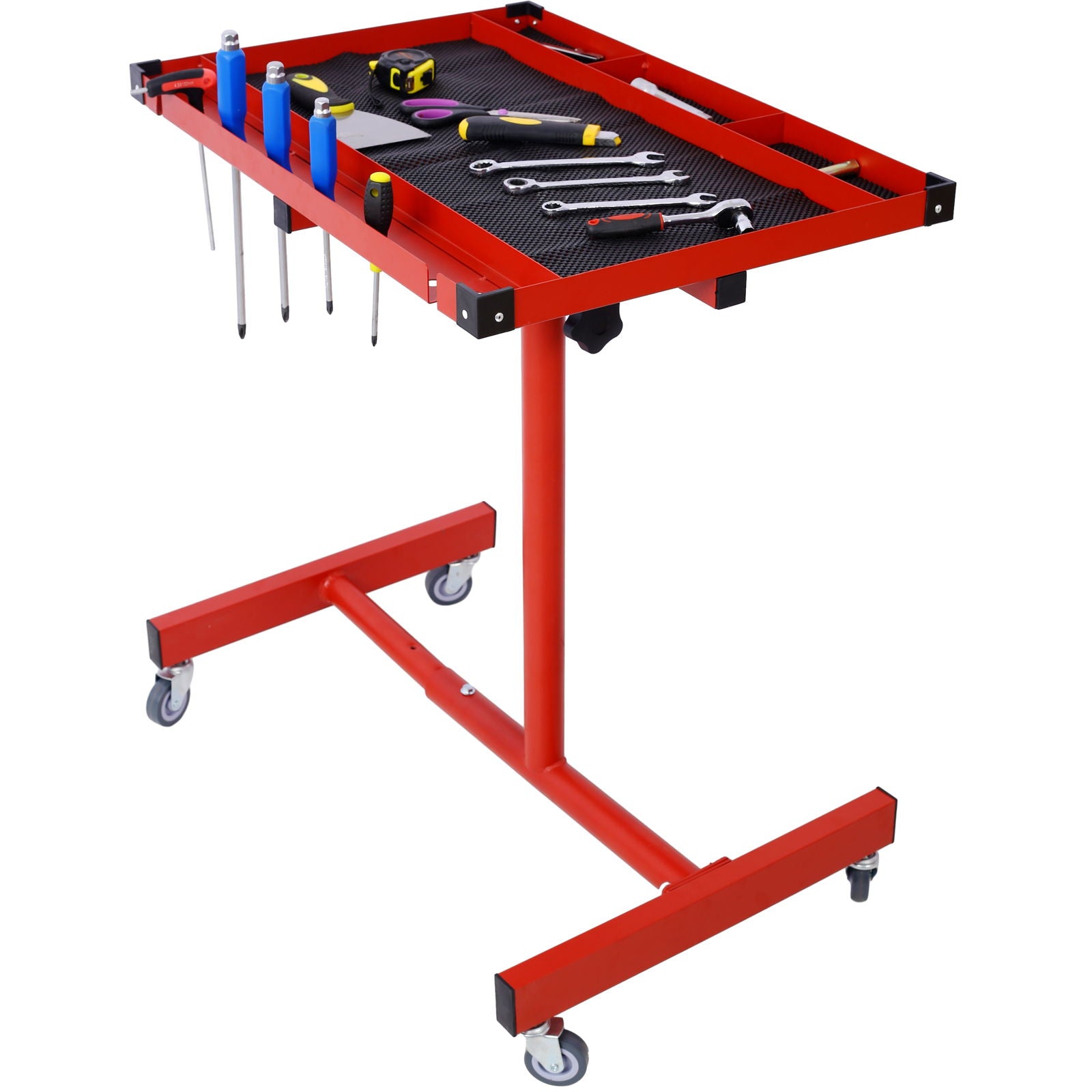 Adjustable Tear Down Work Table With Drawer For Garages, Repair Shops, And Diy, Portable, (4) 2.5" Swivel Casters, 220 Pound Capacity, Rubber Corners, Heavy Duty Steel - Best Buy Furniture