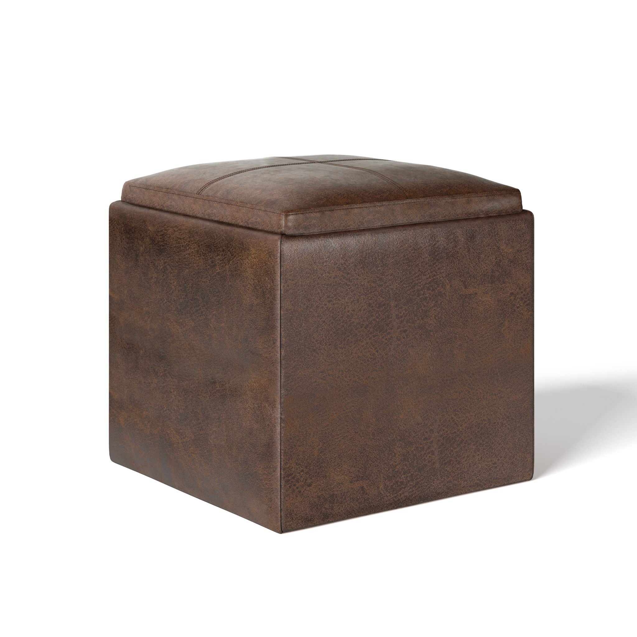 Rockwood - Upholstered Cube Storage Ottoman With Tray - Best Buy Furniture