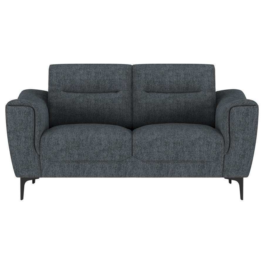 Nolan - Upholstered Sloped Track Arm Loveseat - Charcoal - Best Buy Furniture