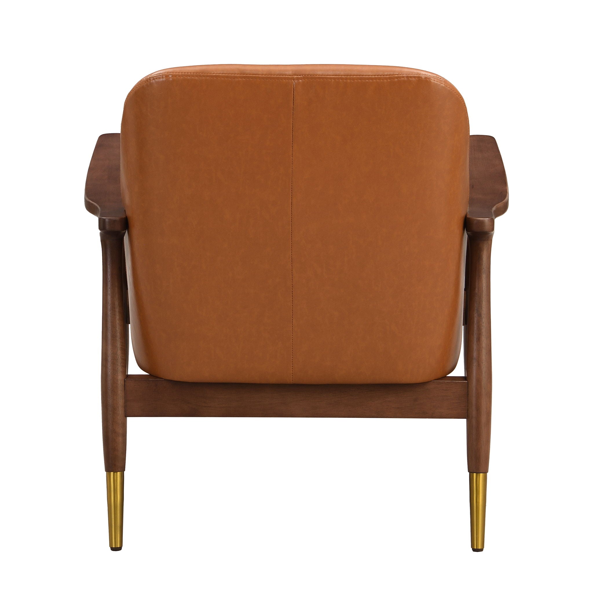 Mid - Century Accent Chair With Cushioned Seat, Brass Tipped Legs - Best Buy Furniture