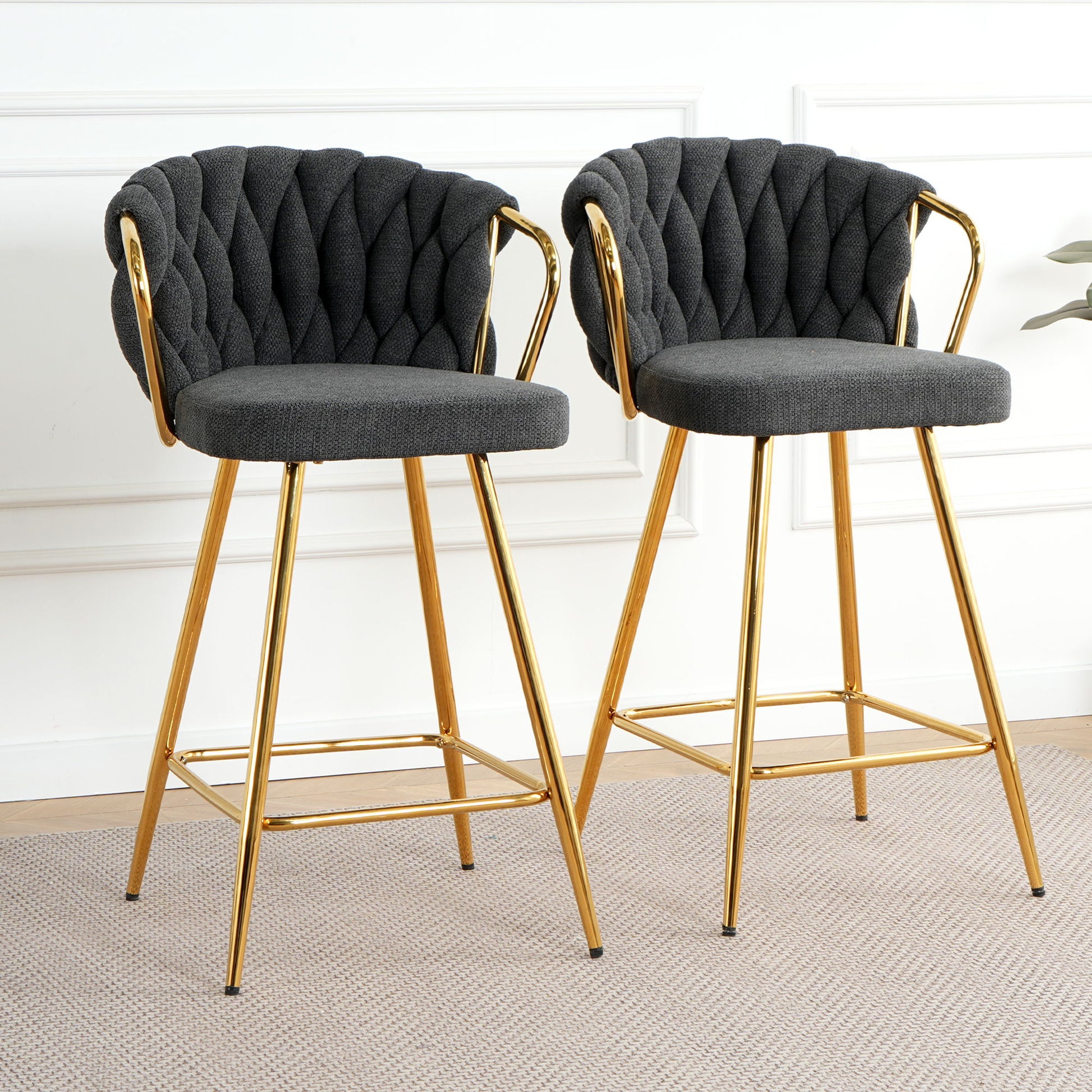 Modern Design High Stool With Plated Legs (Set of 2) - Best Buy Furniture