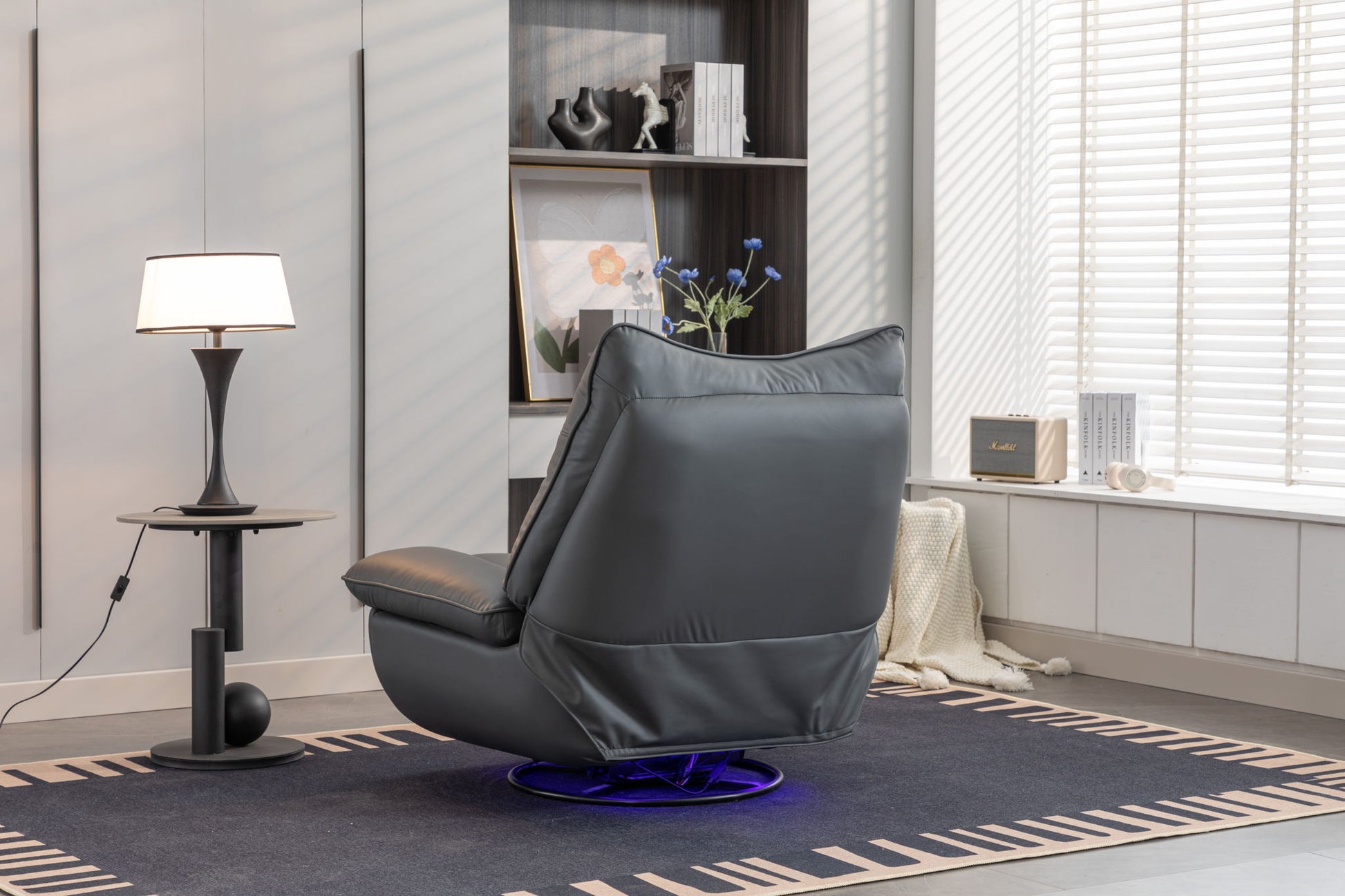 270 Swivel Glider Recliner Chair, Power Recliner Rocking Chair, USB Port Charge For Nursery Chair With Atmosphere Lamp For Living Room Bedroom Apartment - Best Buy Furniture