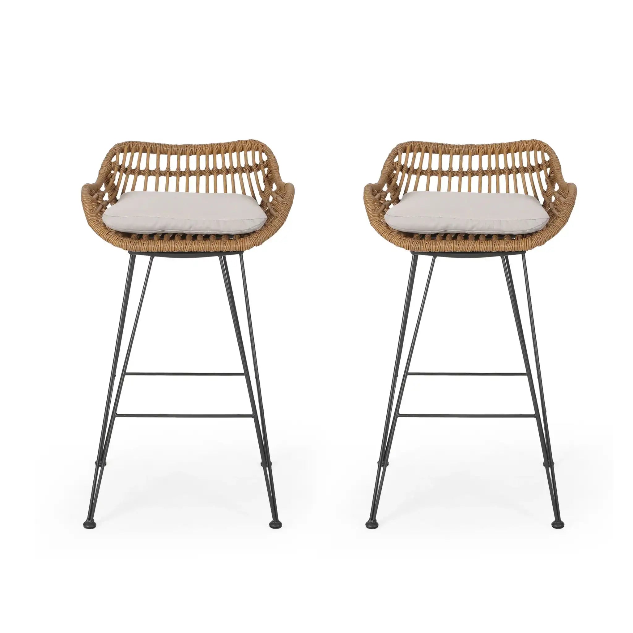 Outdoor Rattan Bar Chair With Metal Legs - Best Buy Furniture
