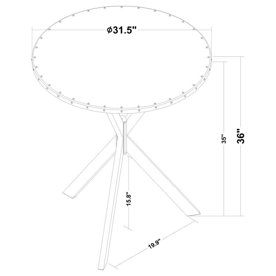 Kenzo - Round Galvanized Steel Bistro Bar Table - Silver - Best Buy Furniture