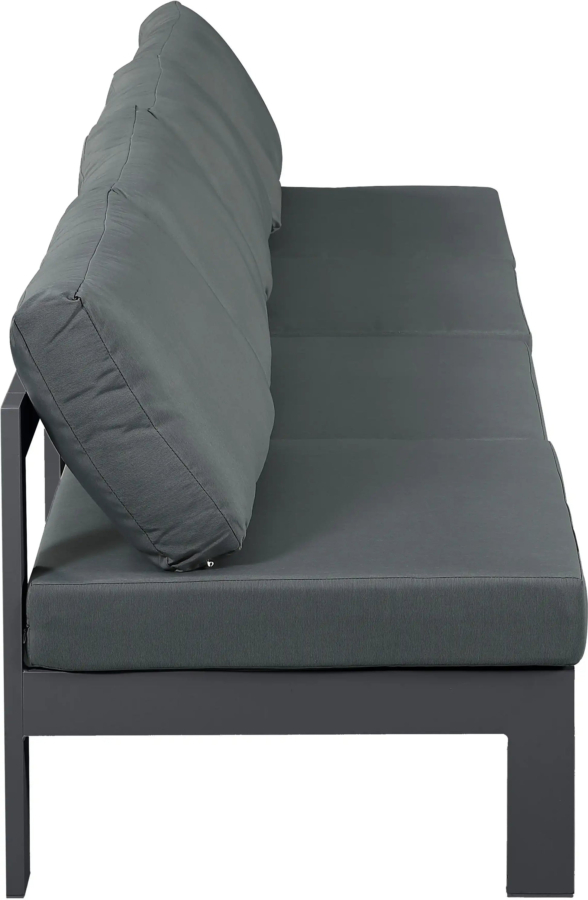 Nizuc - Outdoor Patio 4 Seat Armless Modular Sofa With Gray Frame - Best Buy Furniture