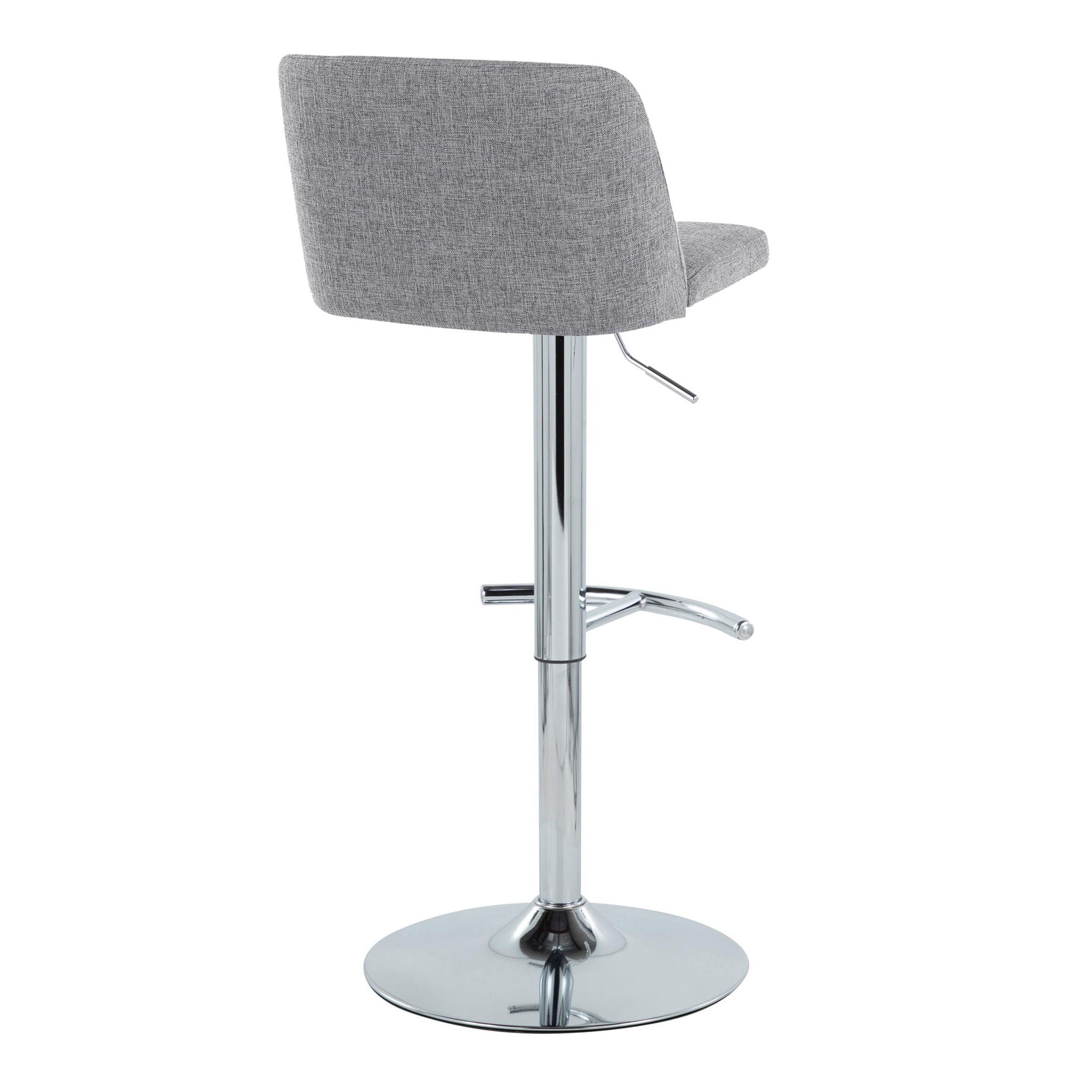 Toriano - Contemporary Adjustable Barstool With Swivel & Rounded T Footrest (Set of 2) - Best Buy Furniture