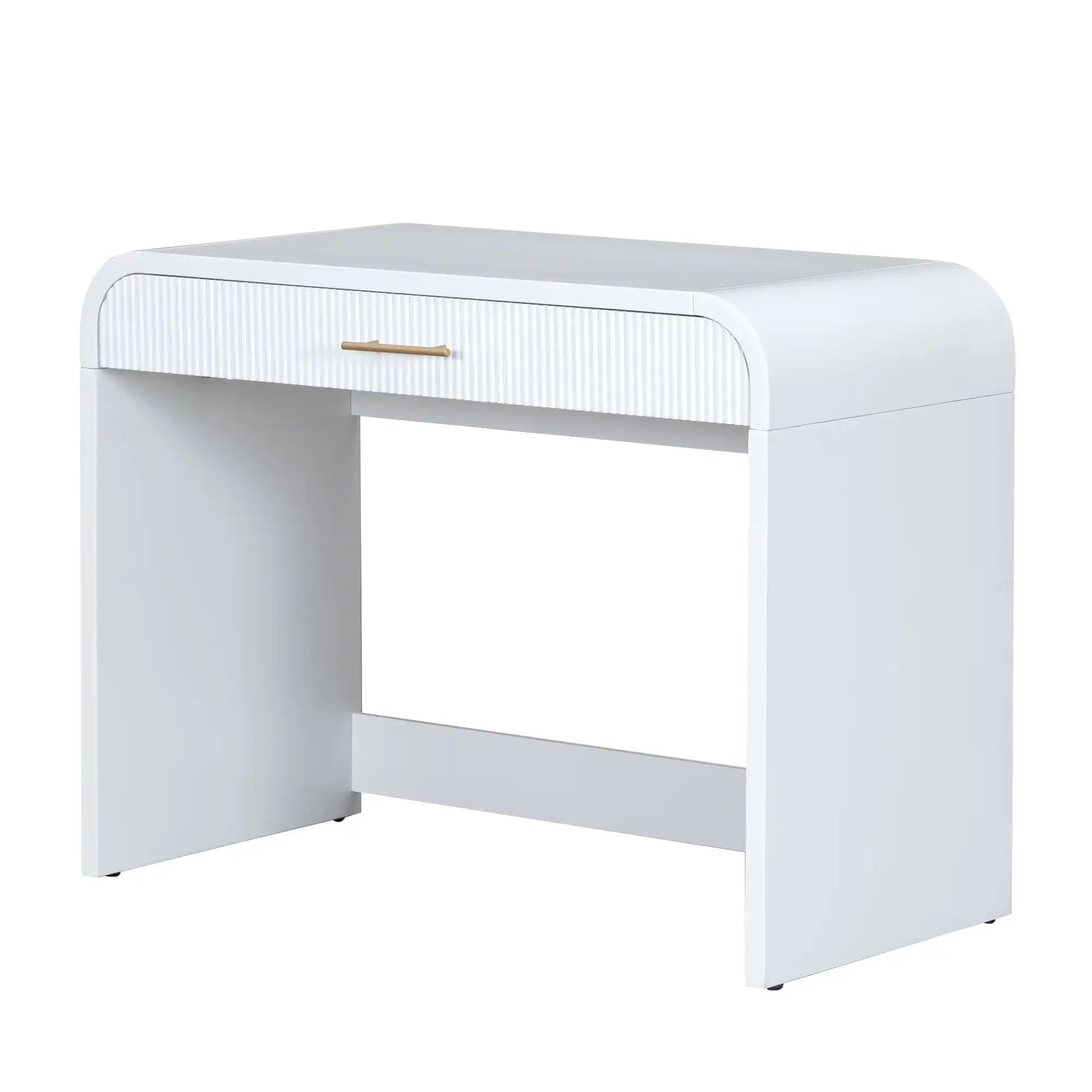 39" White Makeup Vanity Table with Touch Screen Mirror - Best Buy Furniture