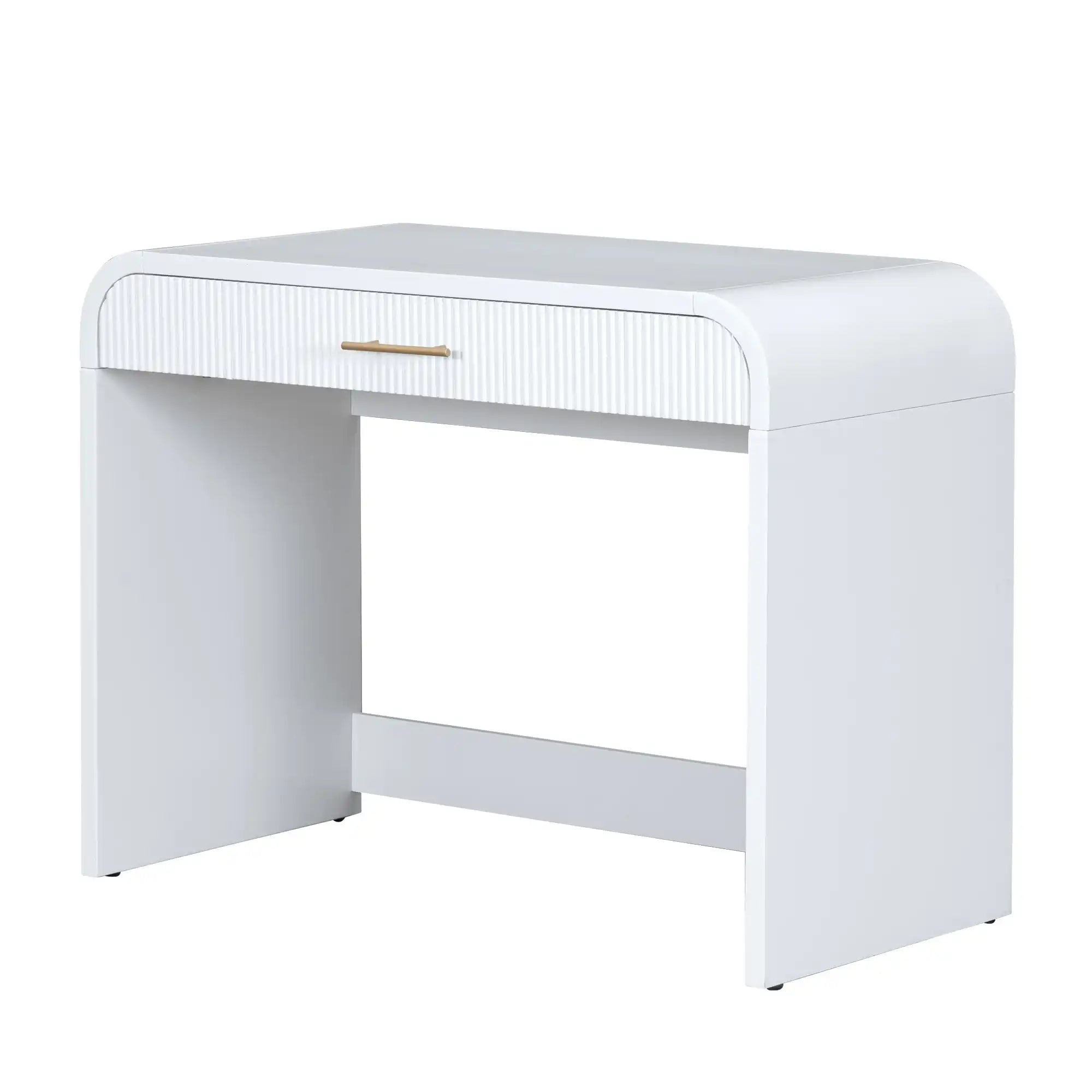 39" White Makeup Vanity Table with Touch Screen Mirror - Best Buy Furniture